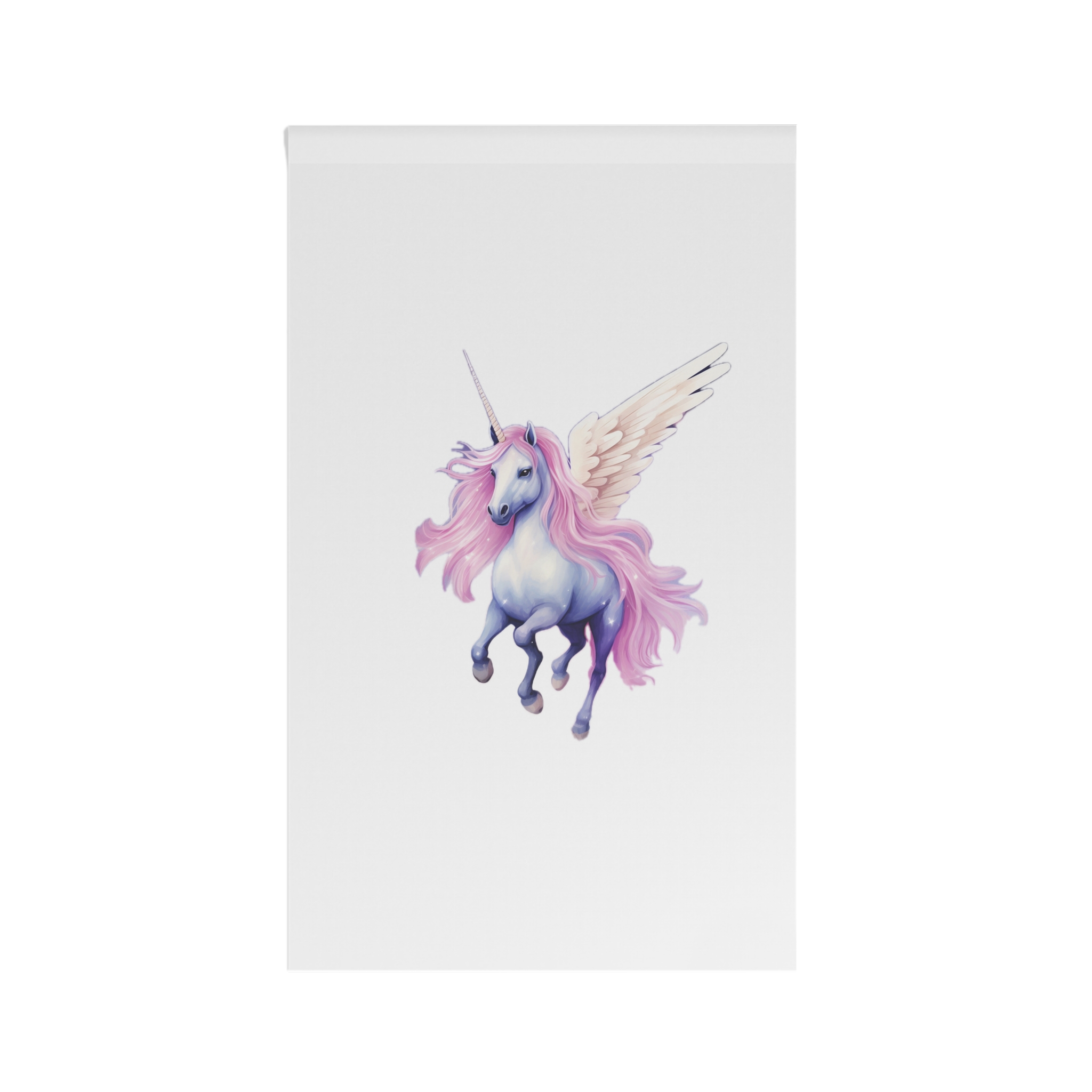 Unicorn With Pink Mane Wings Flying Field Flowers Generative Ai House Banner - Image 2