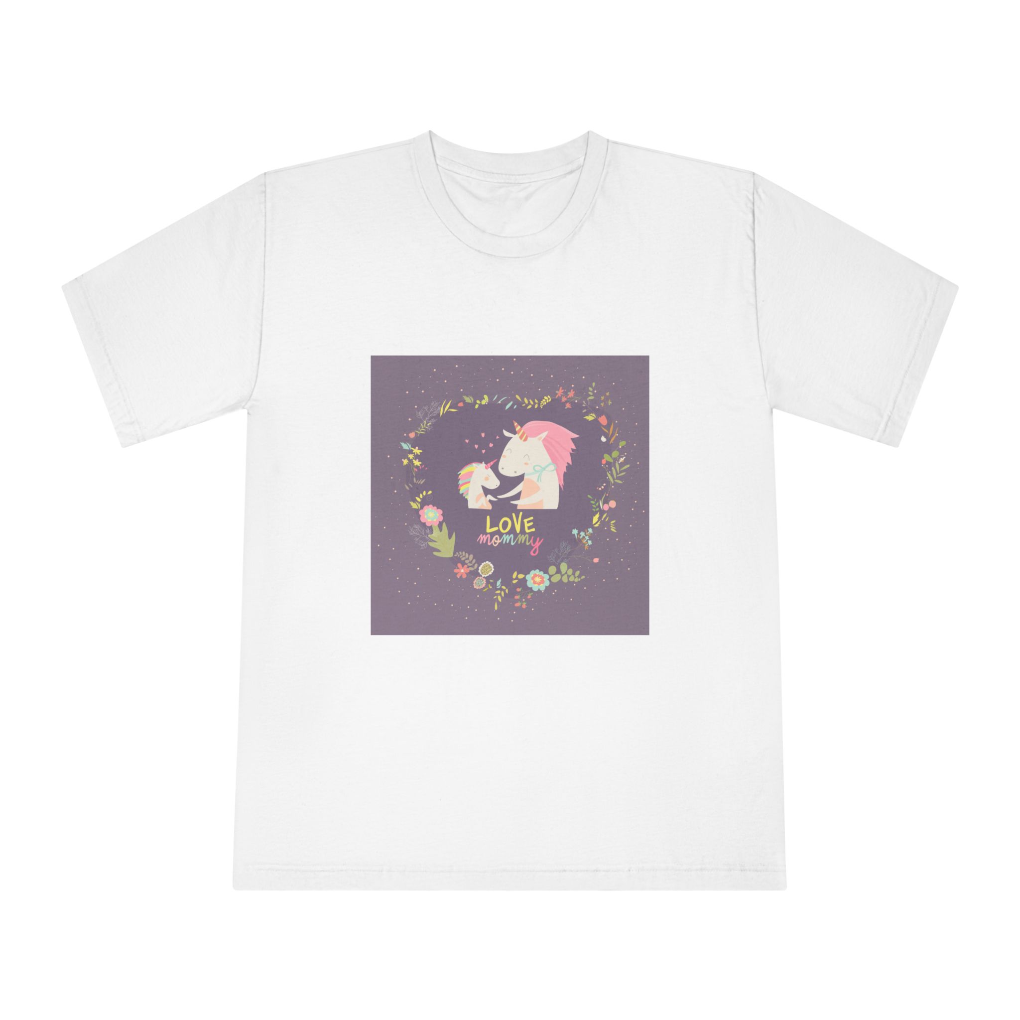 Cute Small Unicorn With Mom Wreath Unisex Classic Crewneck T Shirt