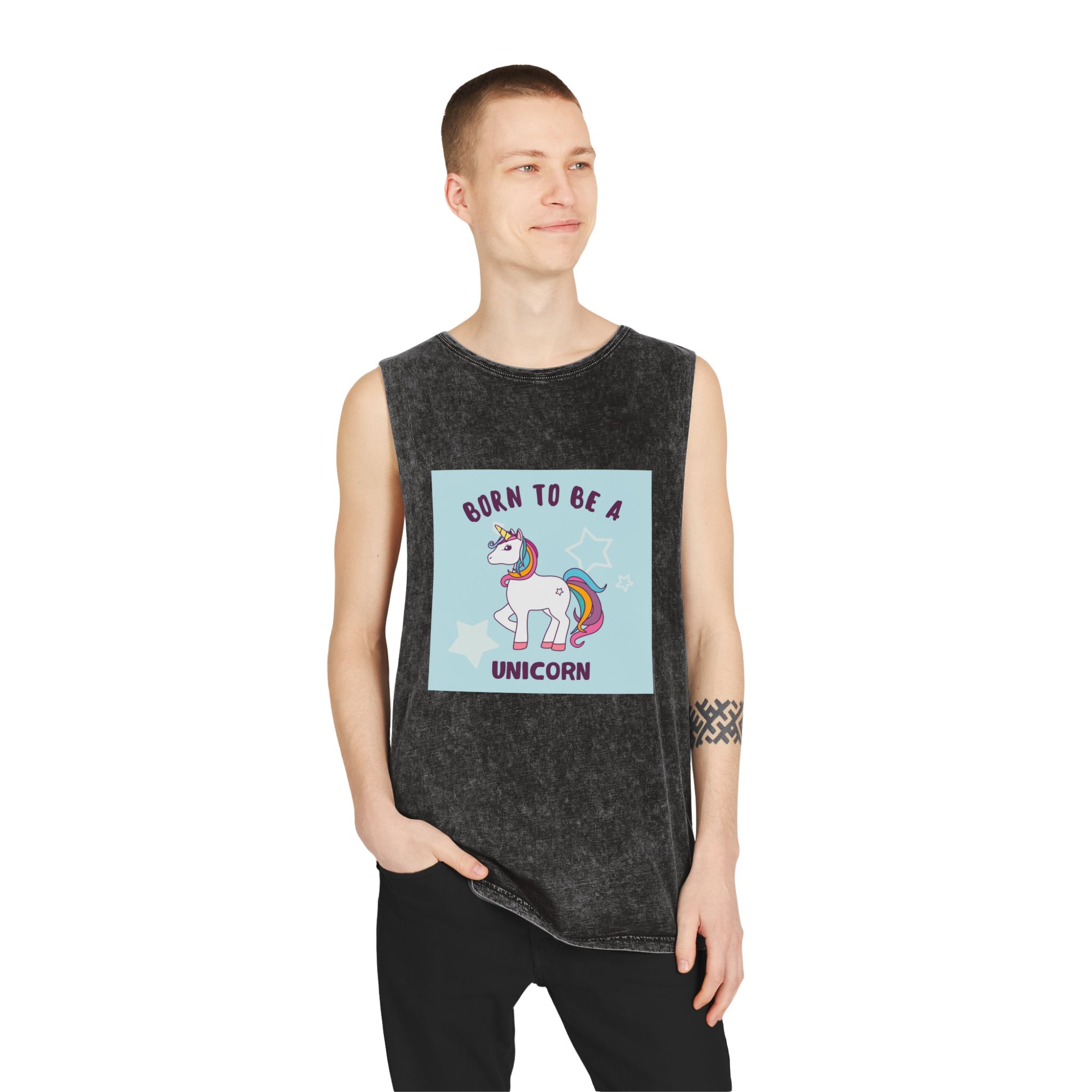 Unicorn V36 Unisex Stonewash Tank Top - Image 3