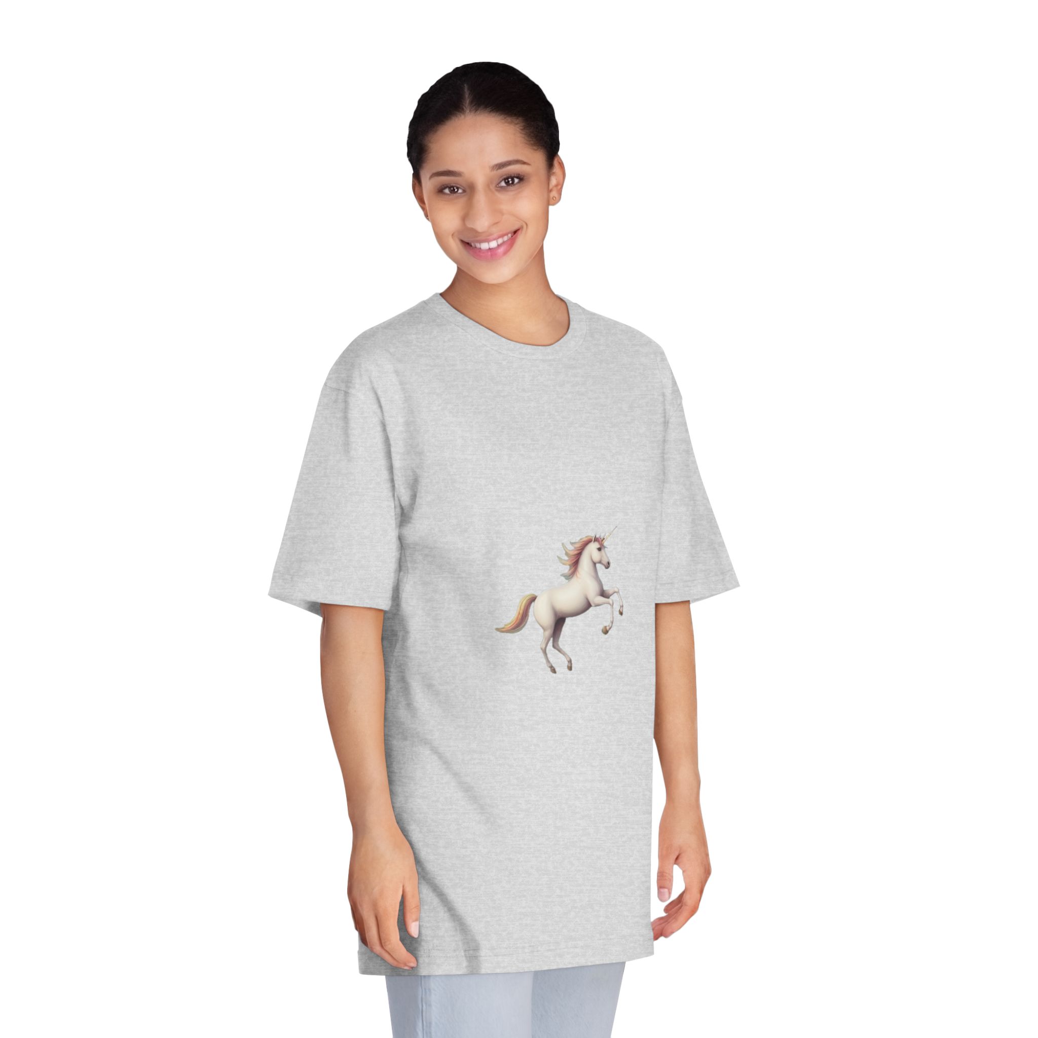 Beautiful Unicorn Running Magical Meadow Unicorn Background Images Whimsical Unicorn (42) Unisex Classic Crewneck T Shirt - Image 15