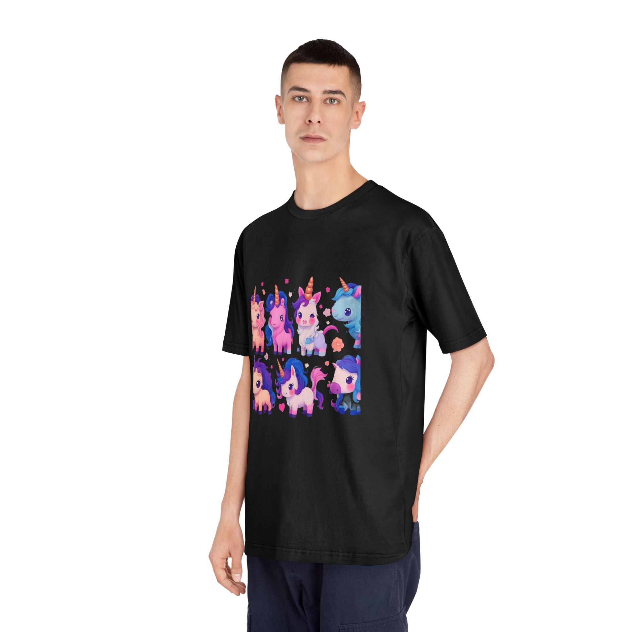Cute Unicorn Stickers Unisex Classic Crewneck T Shirt - Image 8