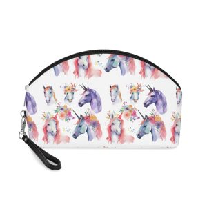 There Are Four Unicorns With Flowers Their Heads Generative Ai Makeup Bag