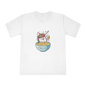 Cute Kawaii Unicorn Graphic Eating Ramen Unisex Classic Crewneck T Shirt