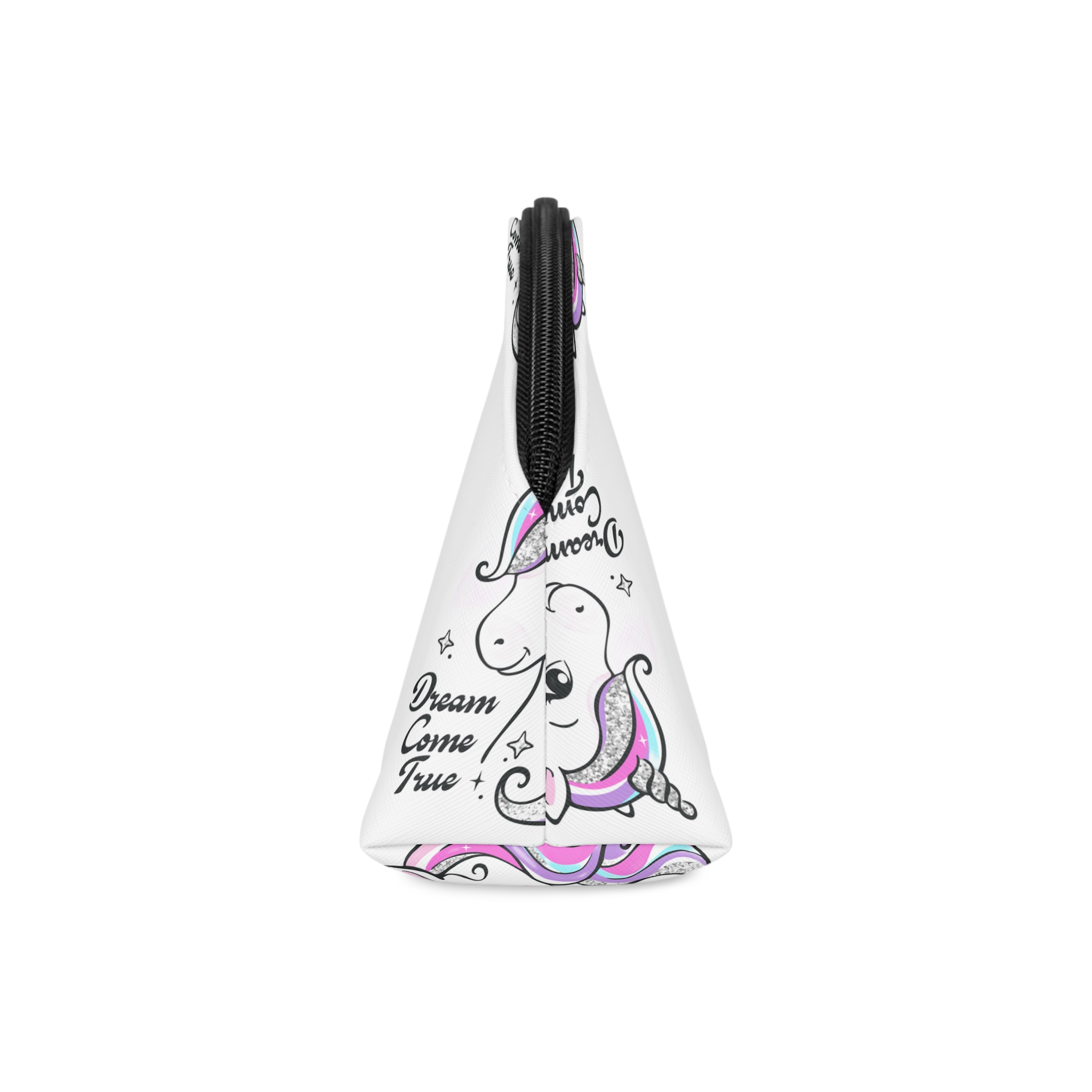 Art Beautiful Little Unicorn On A White Background Sequins Print For Clothes and T Shirts Vector Illustration Cartoon Makeup Bag - Image 4
