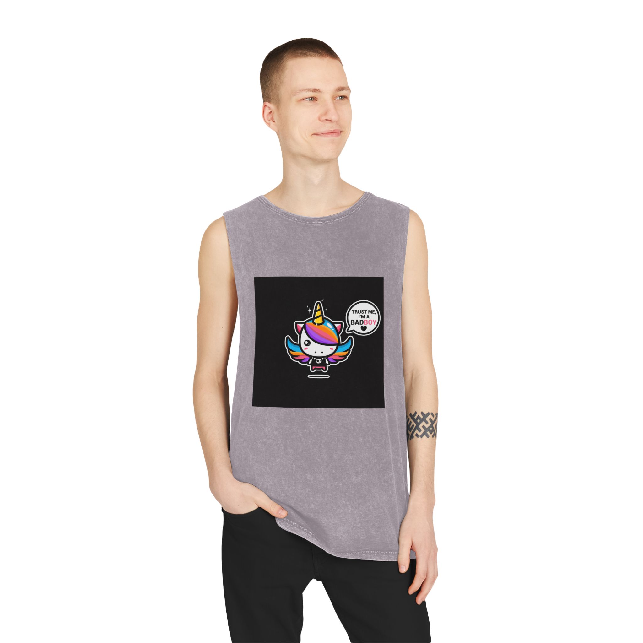 Cool Bad Boy Unisex Stonewash Tank Top - Image 19