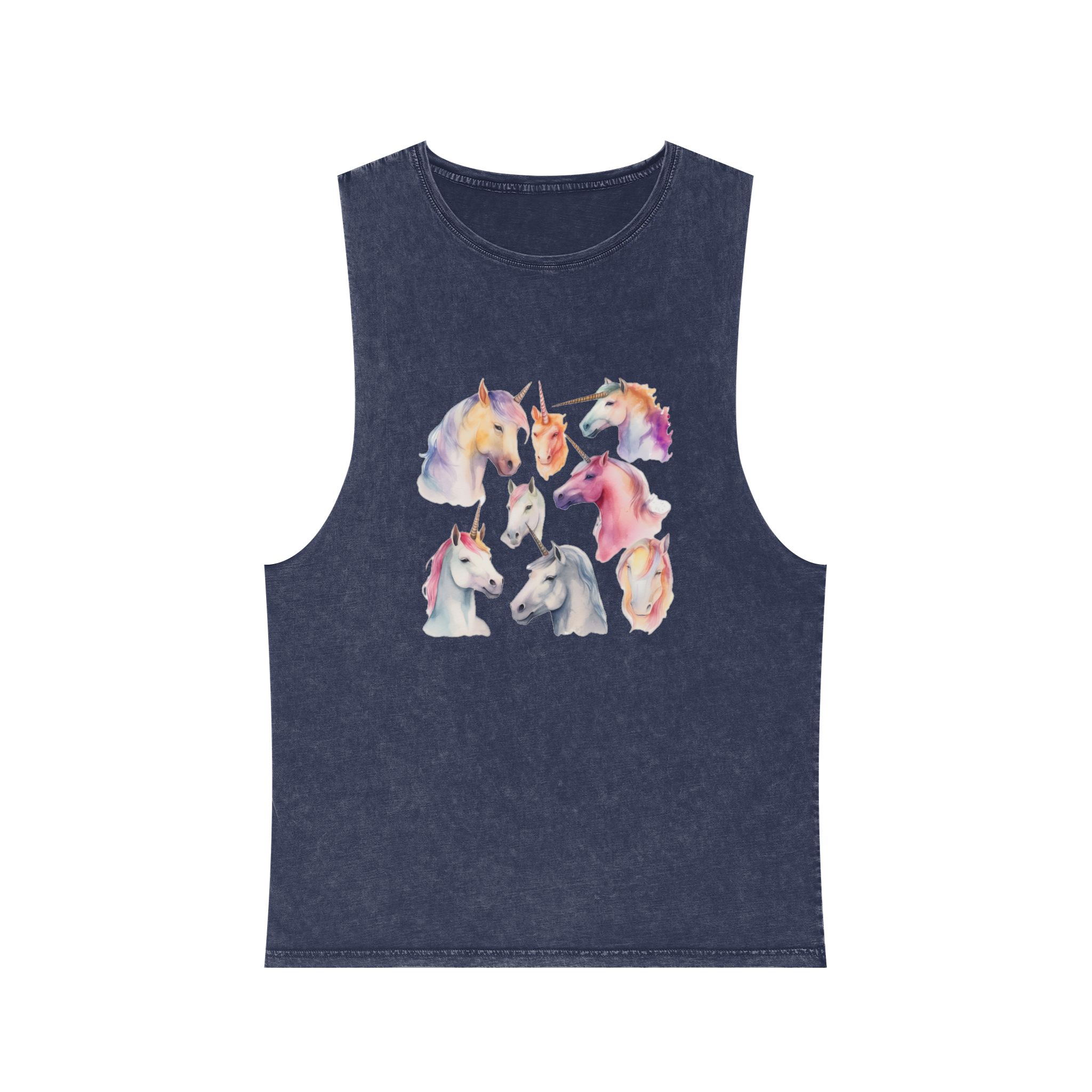 There Are Four Different Unicorns With Different Colored Manes Generative Ai Unisex Stonewash Tank Top - Image 13
