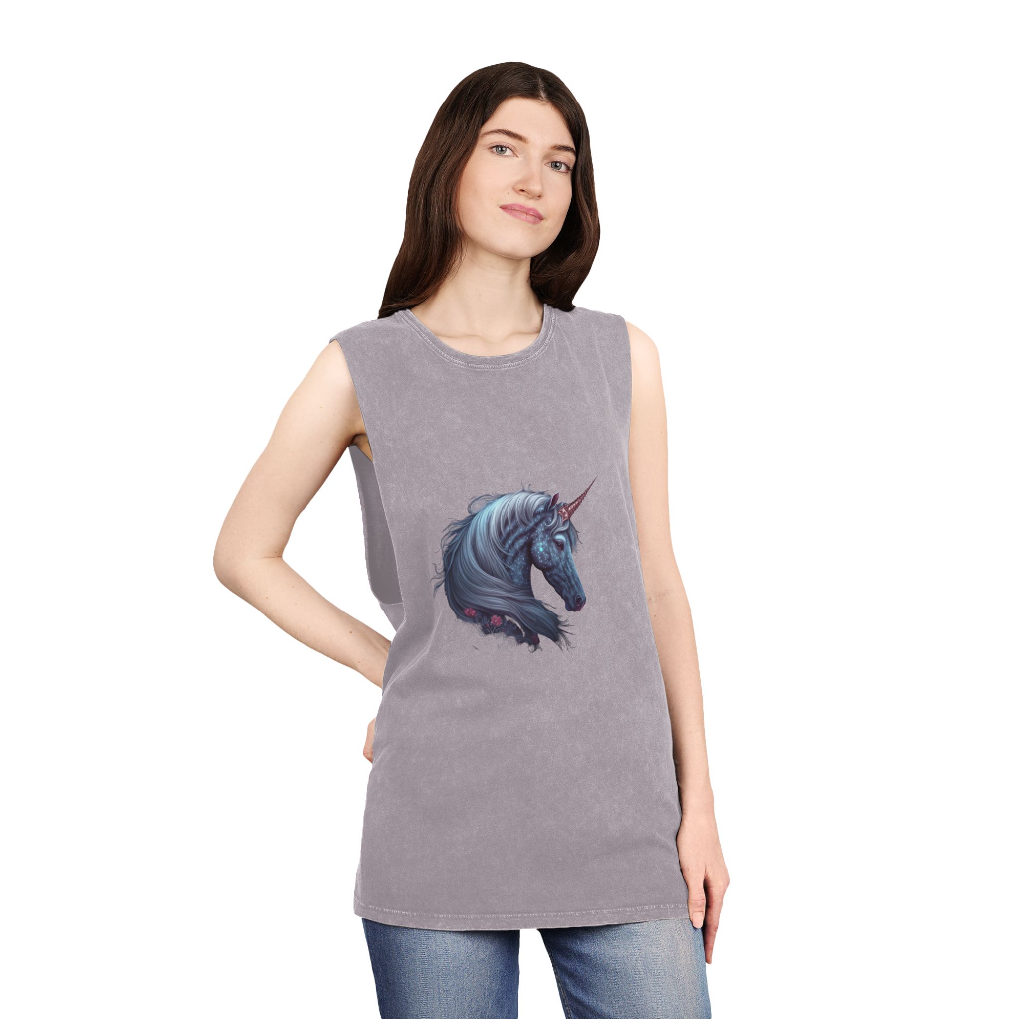Mystic Unicorn Unisex Stonewash Tank Top - Image 20