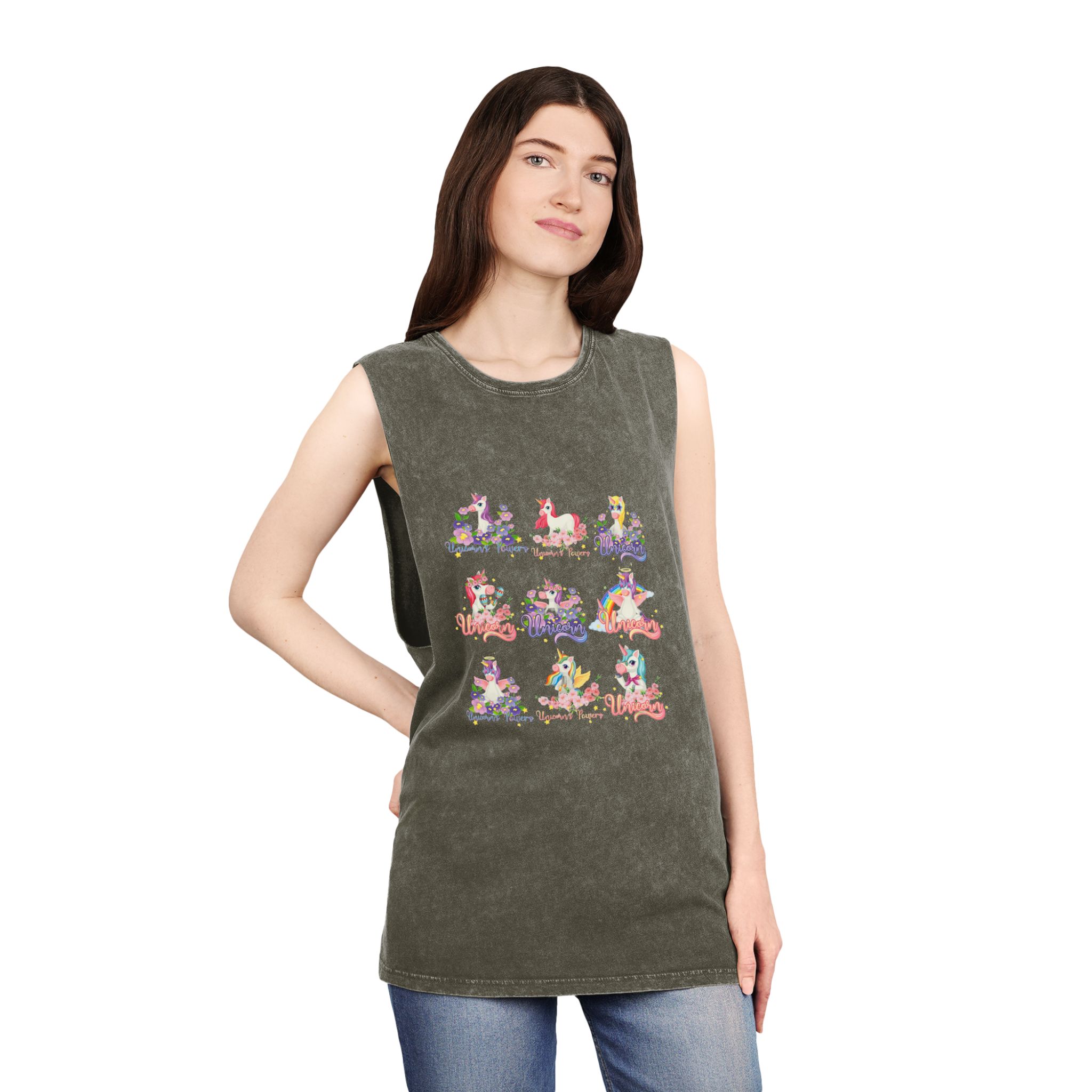 Unicorn V470 Unisex Stonewash Tank Top - Image 8