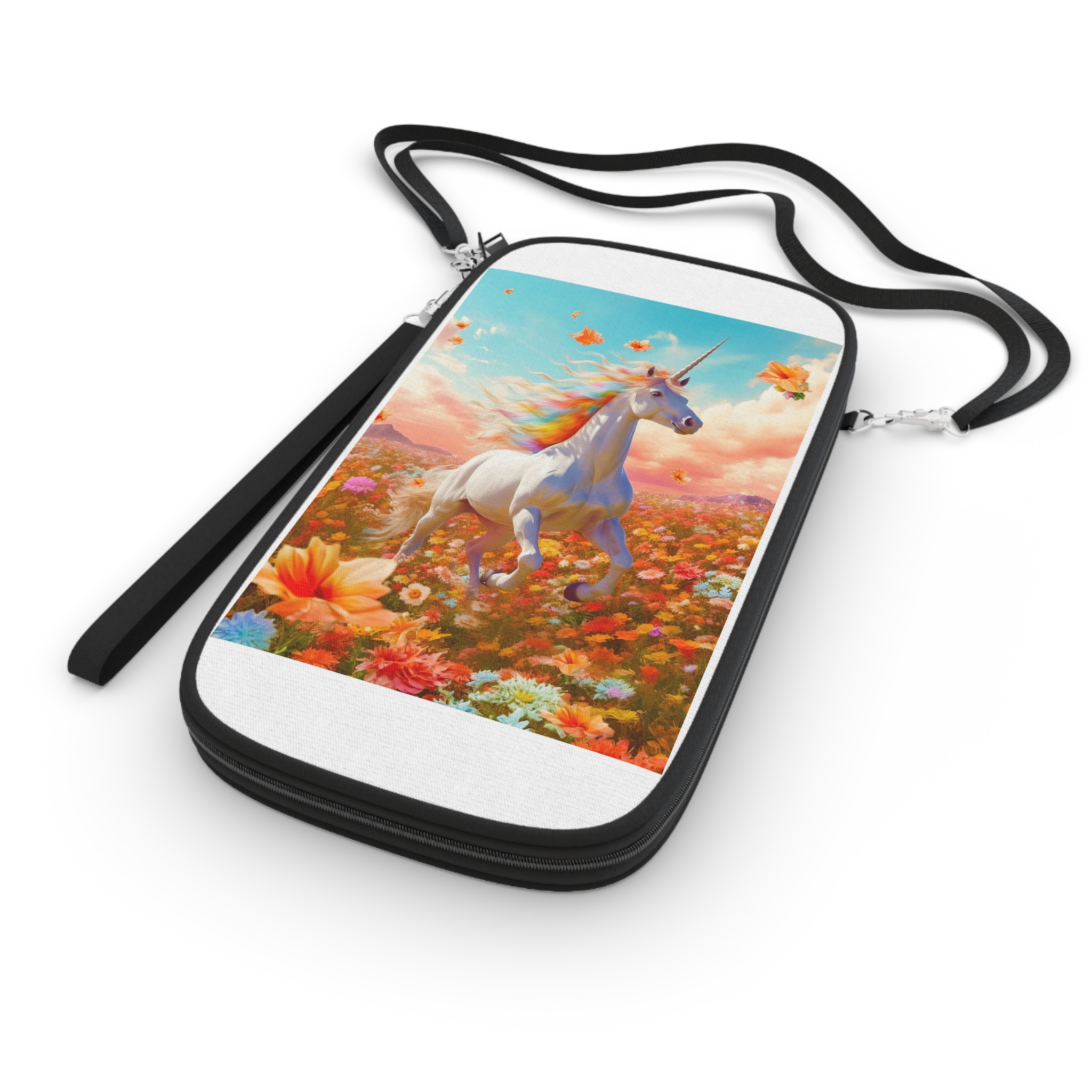 Image White Unicorn Running Through Field Wildflowers Generative Ai Passport Wallet - Image 3