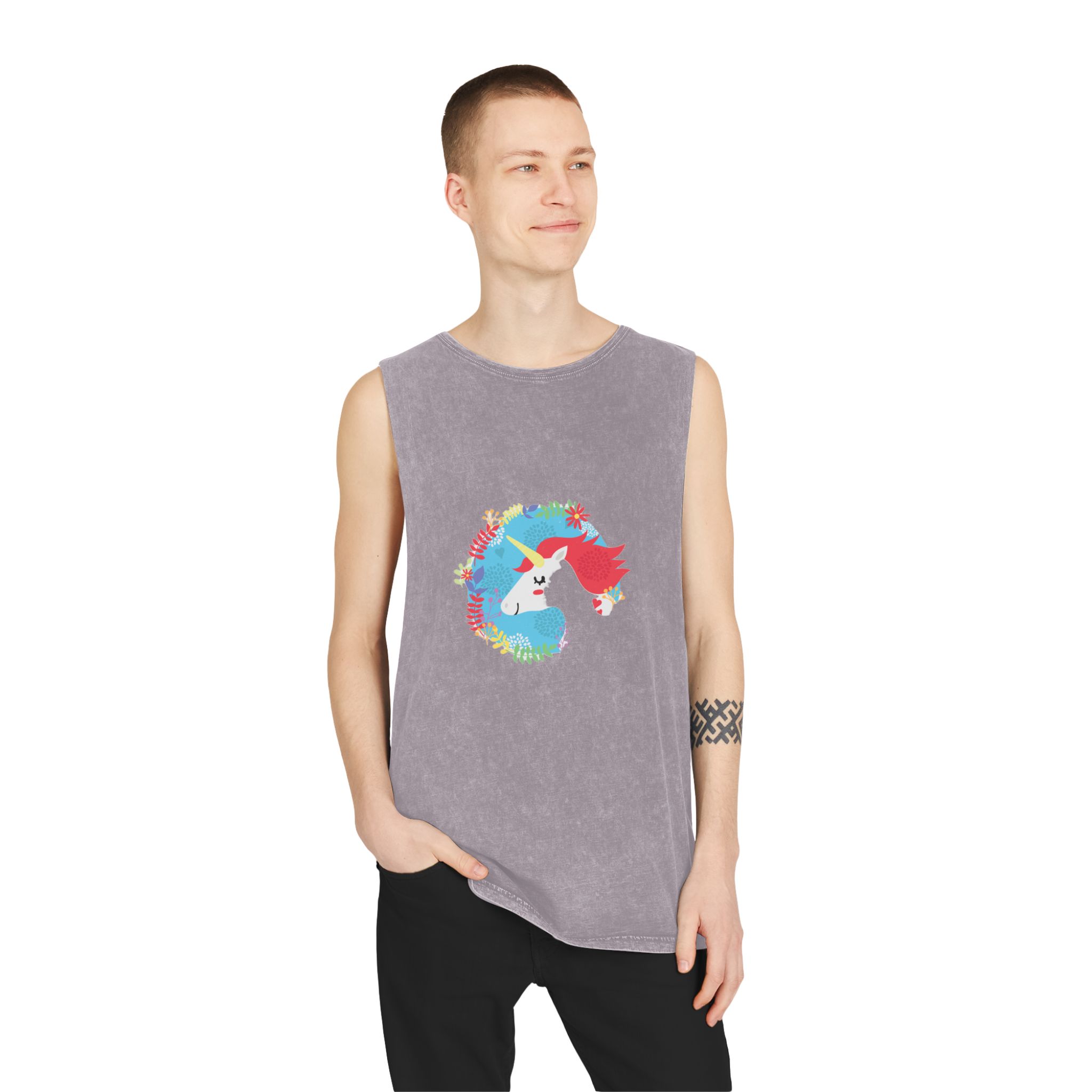 Unicorn V62 Unisex Stonewash Tank Top - Image 19