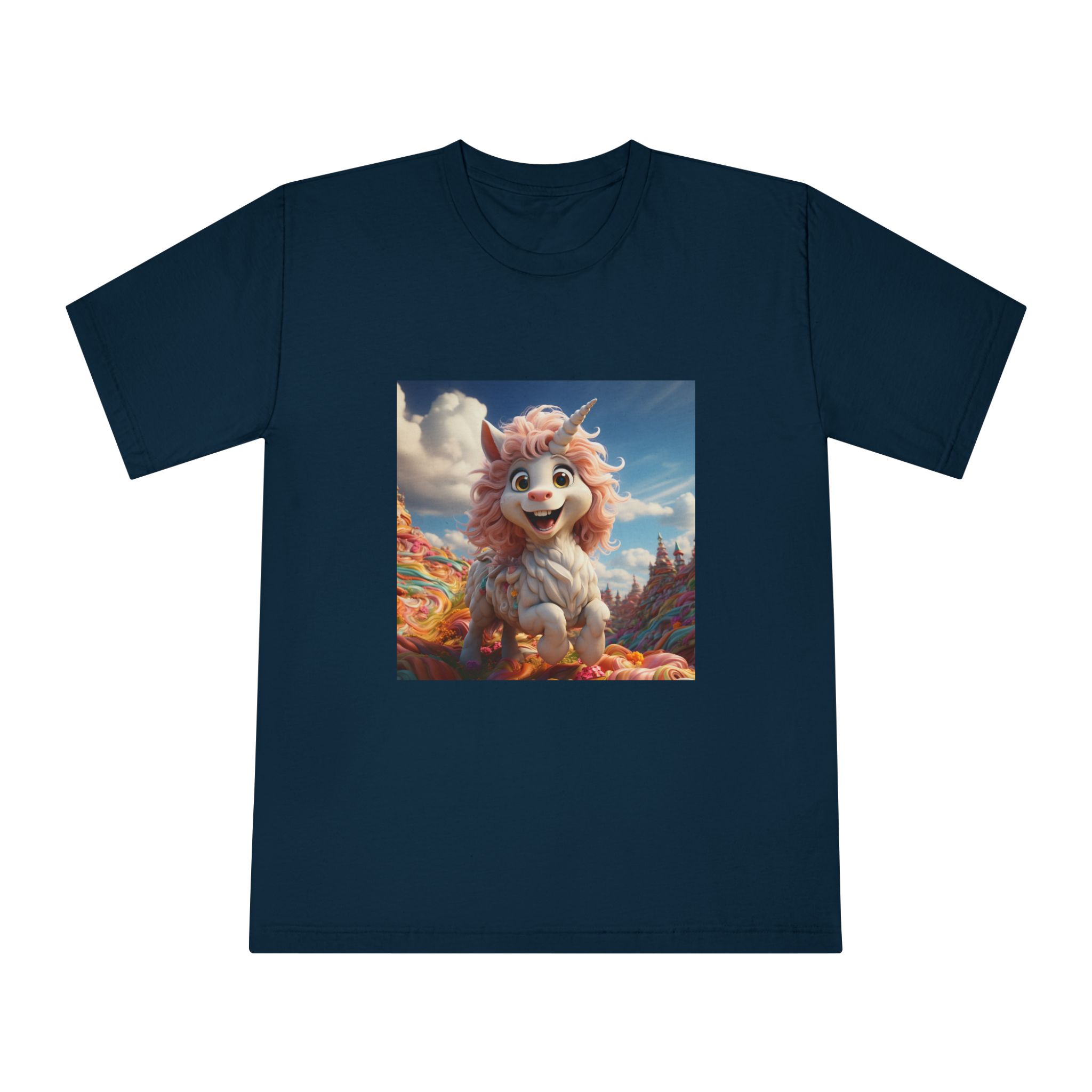 There Is Cartoon Unicorn That Is Standing Field Candy Generative Ai Unisex Classic Crewneck T Shirt - Image 17