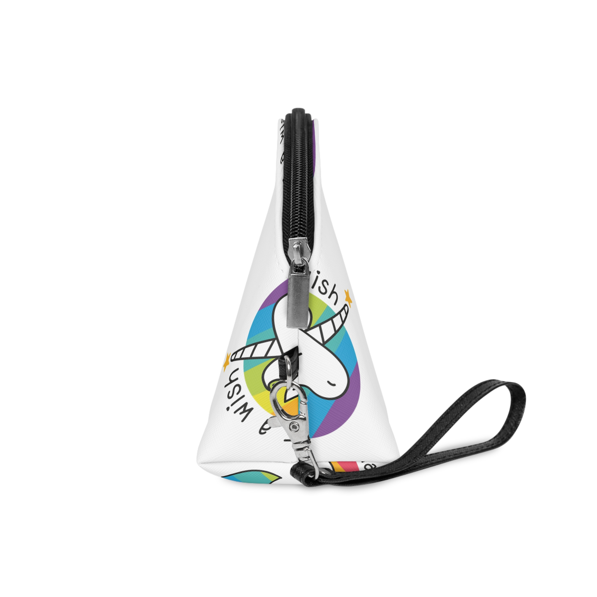 Make Wish Unicorn Rainbow Vector Illustration Makeup Bag - Image 3