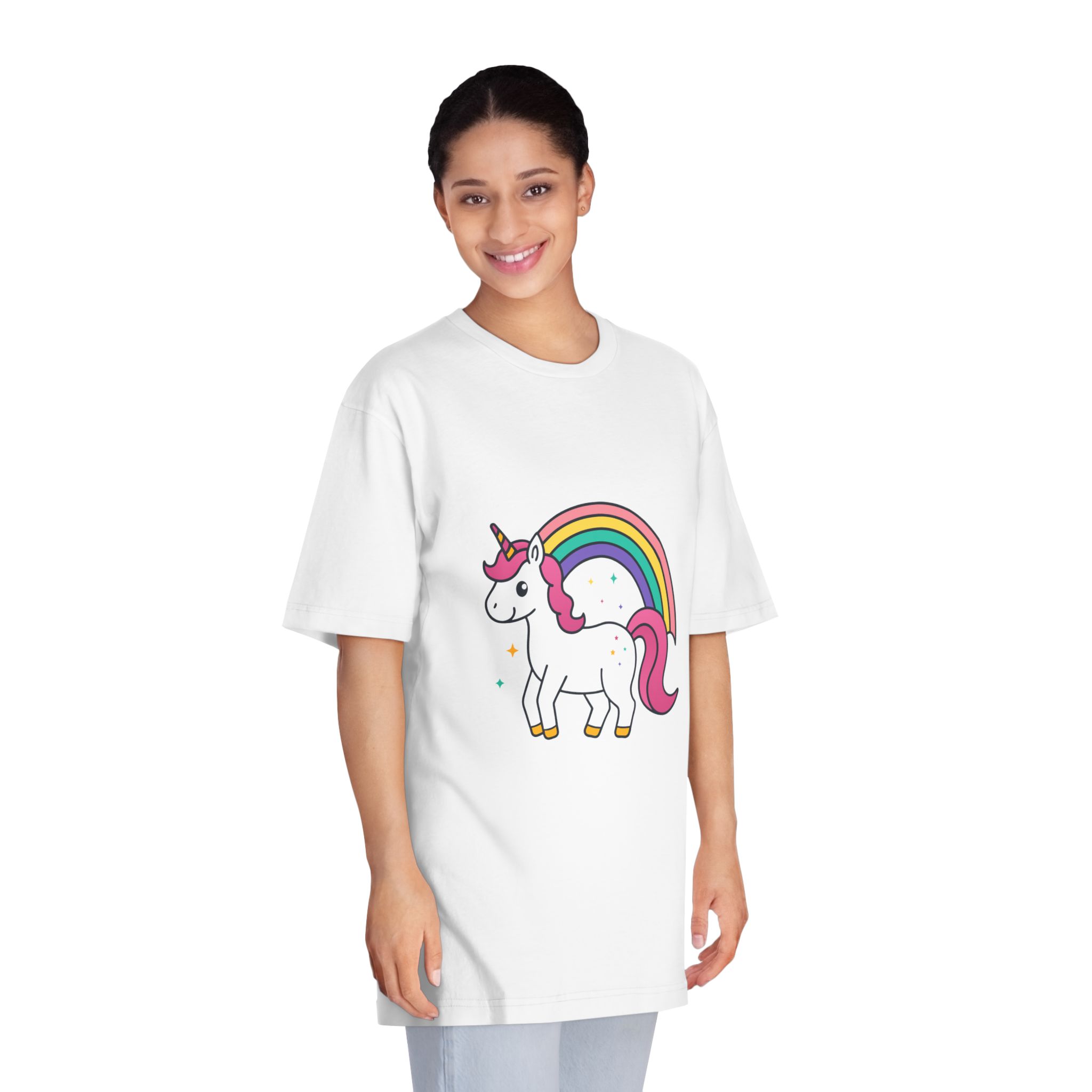 Unicorn Coloring Page Hand Drawing Illustration Children Unisex Classic Crewneck T Shirt - Image 3