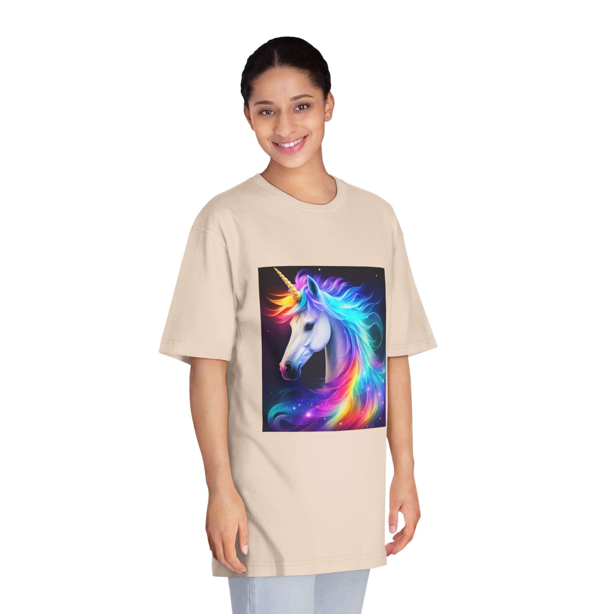 Portrait Unicorn Isolated Stars Background Generative Artificial Intelligence Unisex Classic Crewneck T Shirt - Image 11