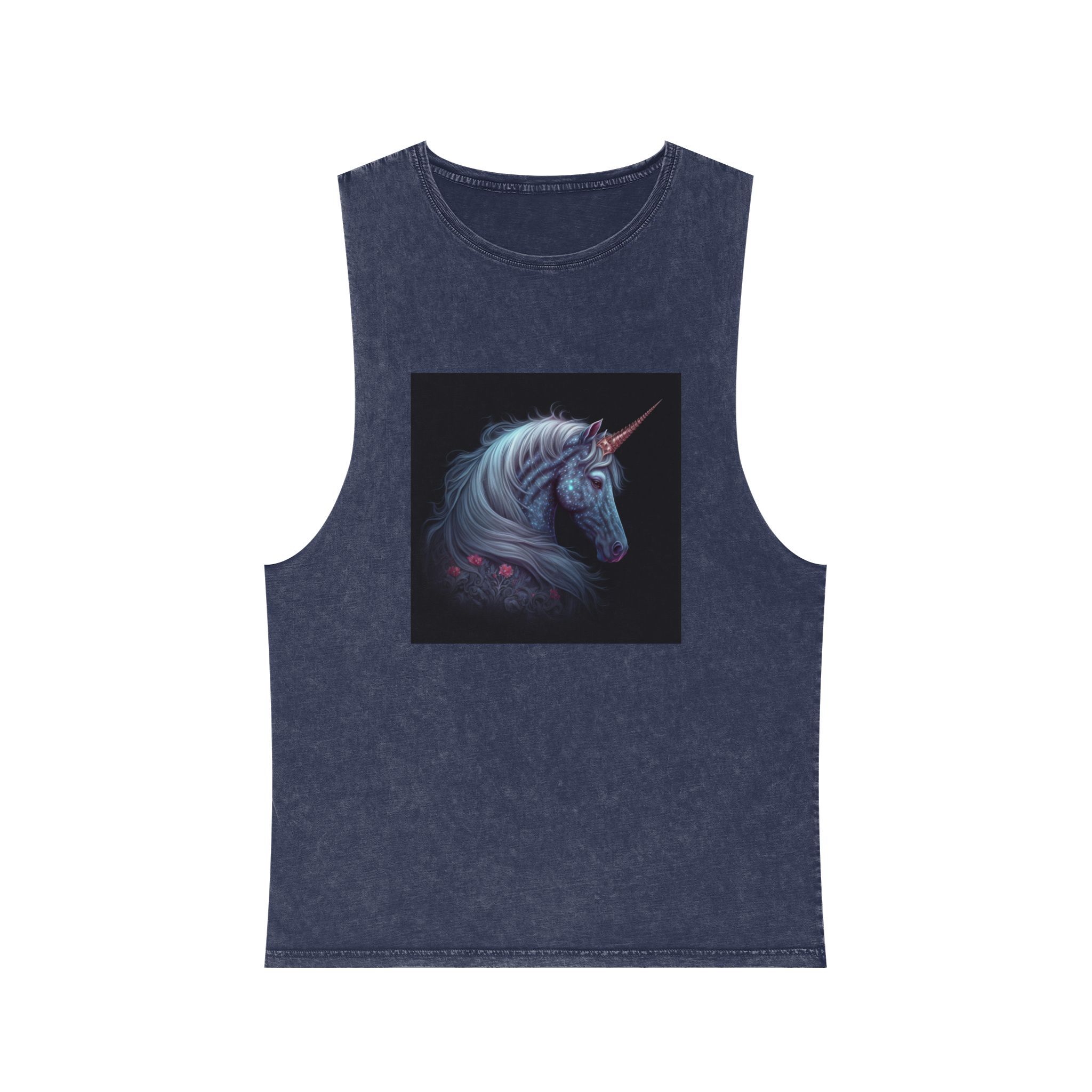 Adorable Colorful Unicorn Unisex Stonewash Tank Top - Image 13