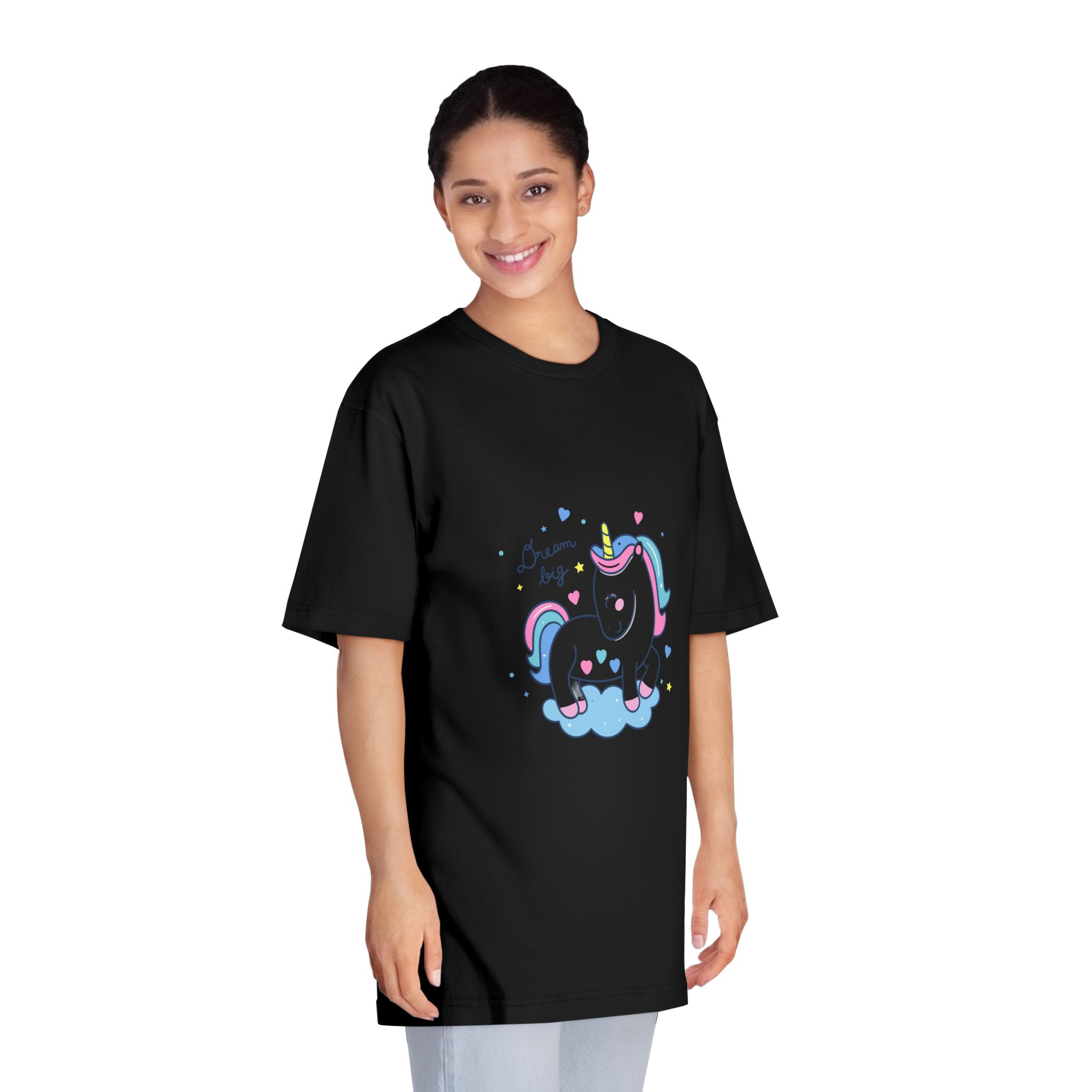 Cute Unicorn Cartoon Dream Big Series Hand Drawn Style Unisex Classic Crewneck T Shirt - Image 7