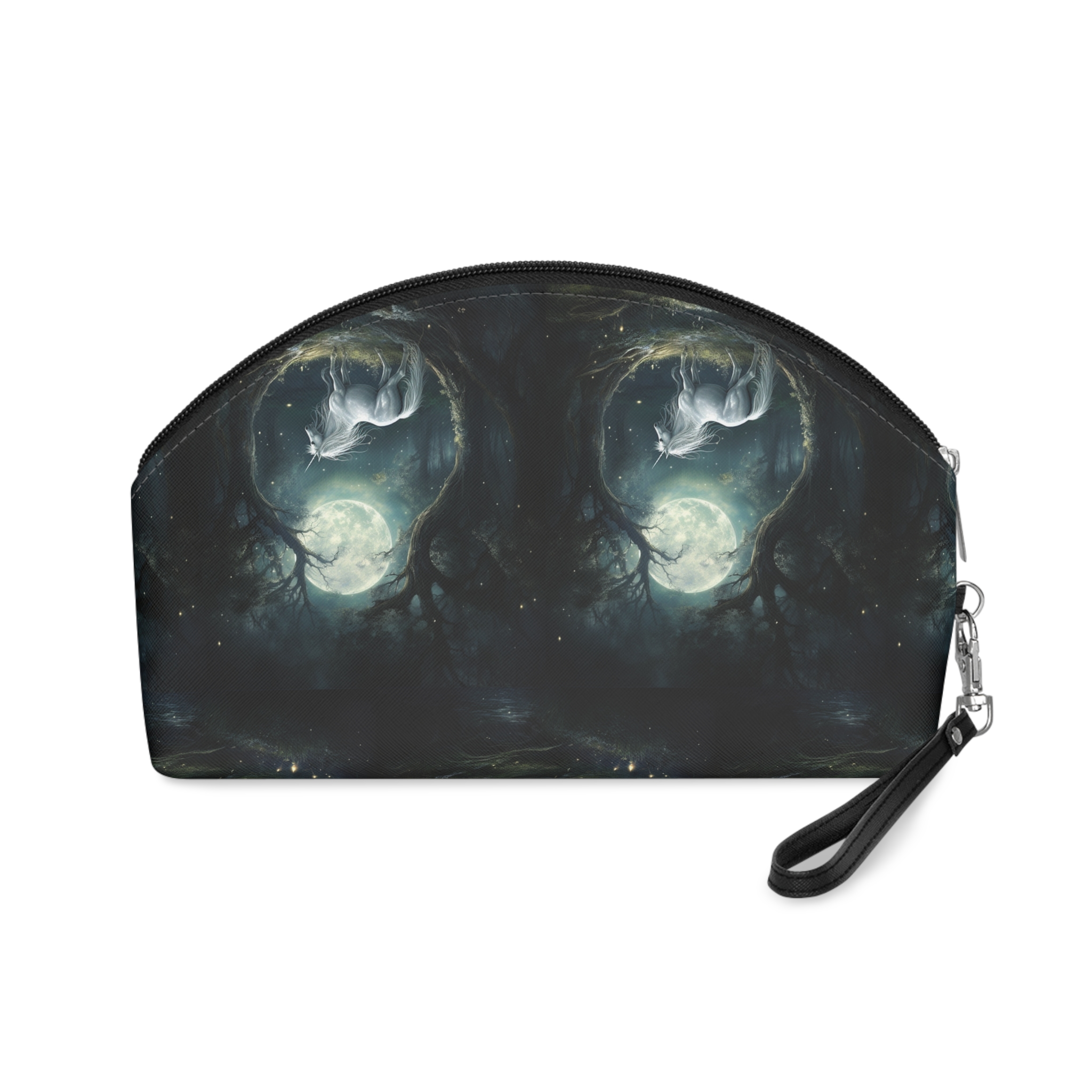 Unicorn Forest With Full Moon Background Makeup Bag - Image 2