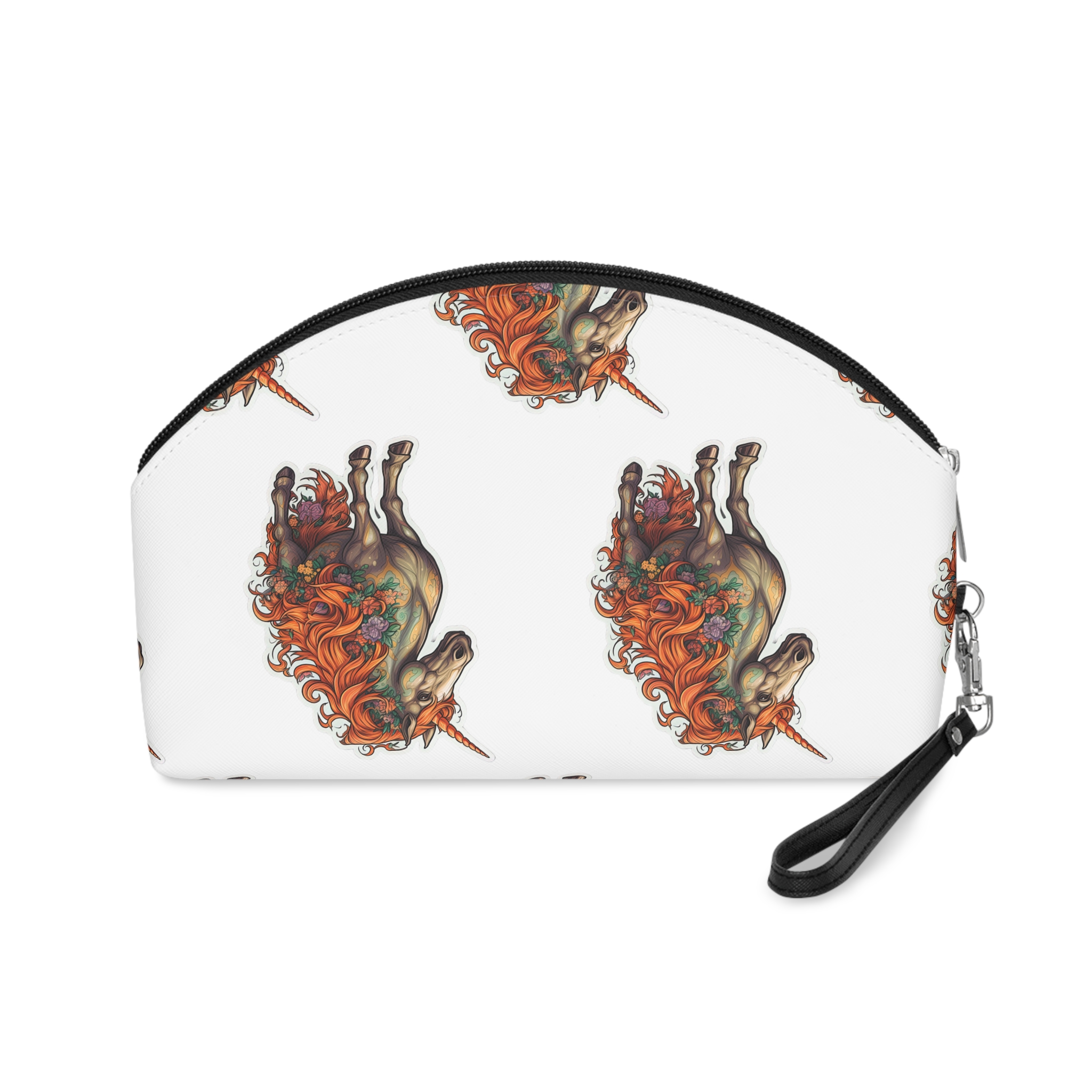 Drawing Unicorn With Flowers Picture Unicorn Makeup Bag - Image 2