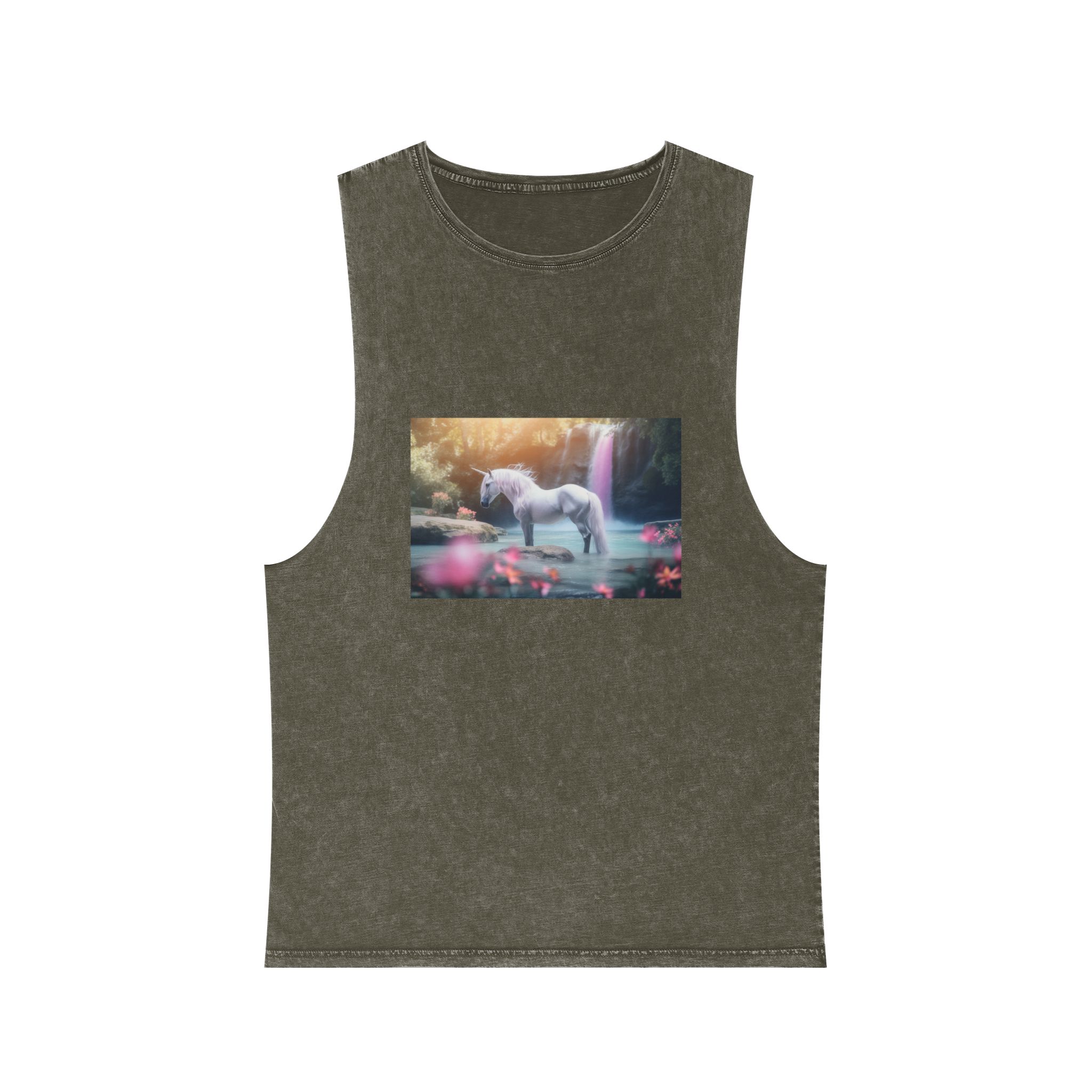 Magical Mythical Unicorn Creature Fantasy Unisex Stonewash Tank Top - Image 5