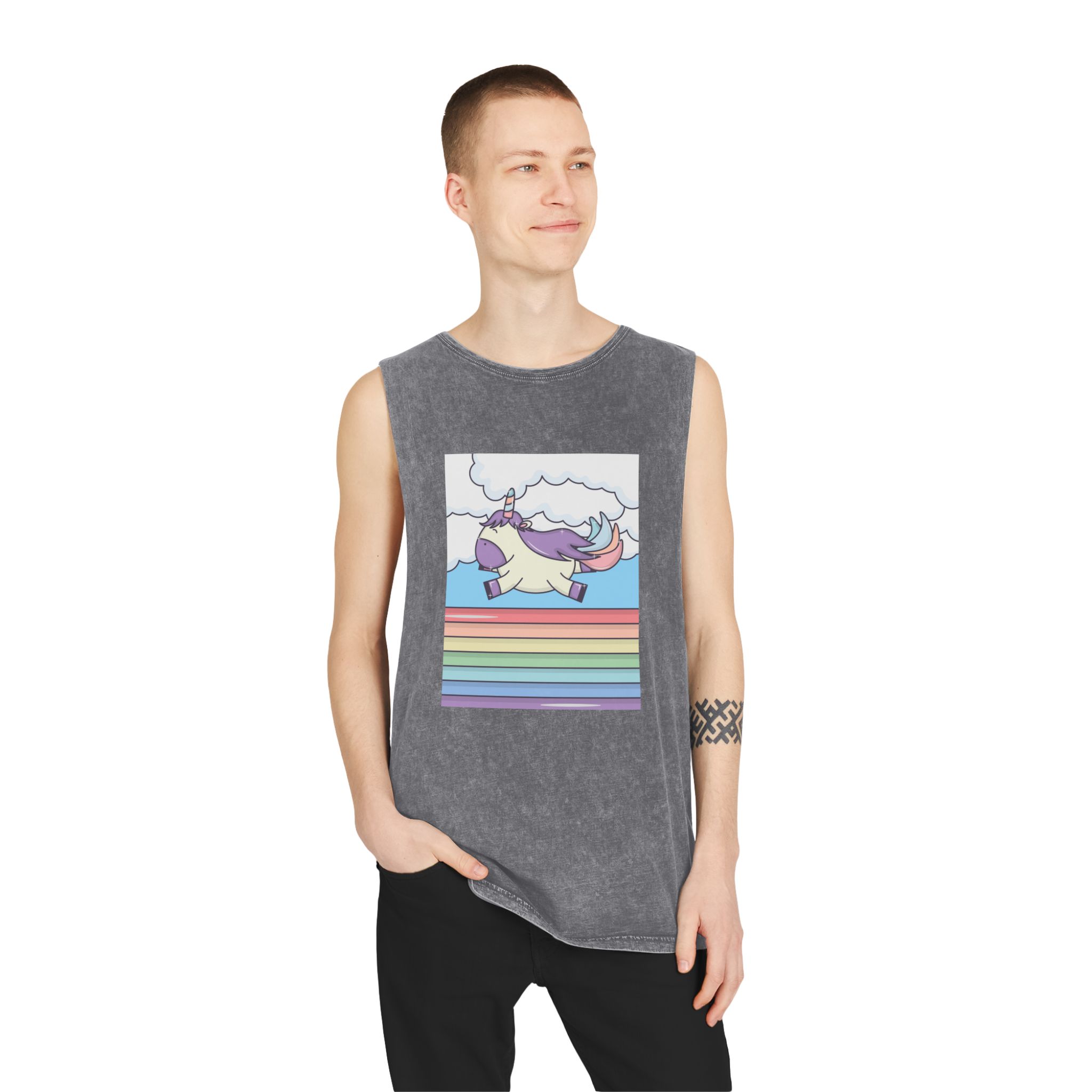 Unicorn V350 Unisex Stonewash Tank Top - Image 11