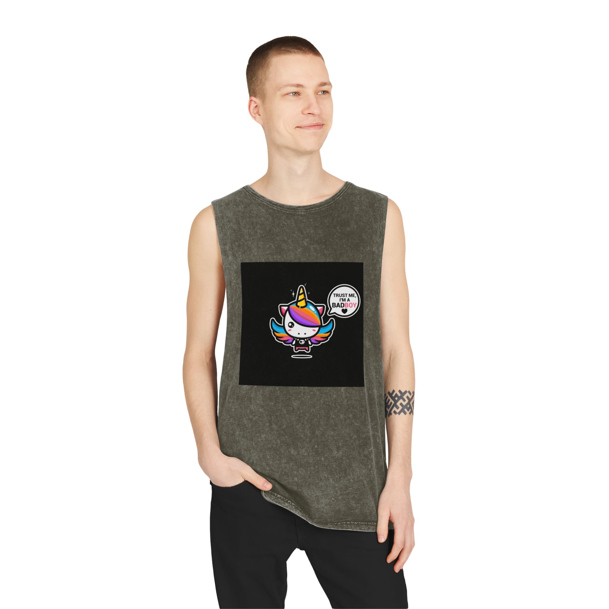 Cool Bad Boy Unisex Stonewash Tank Top - Image 7