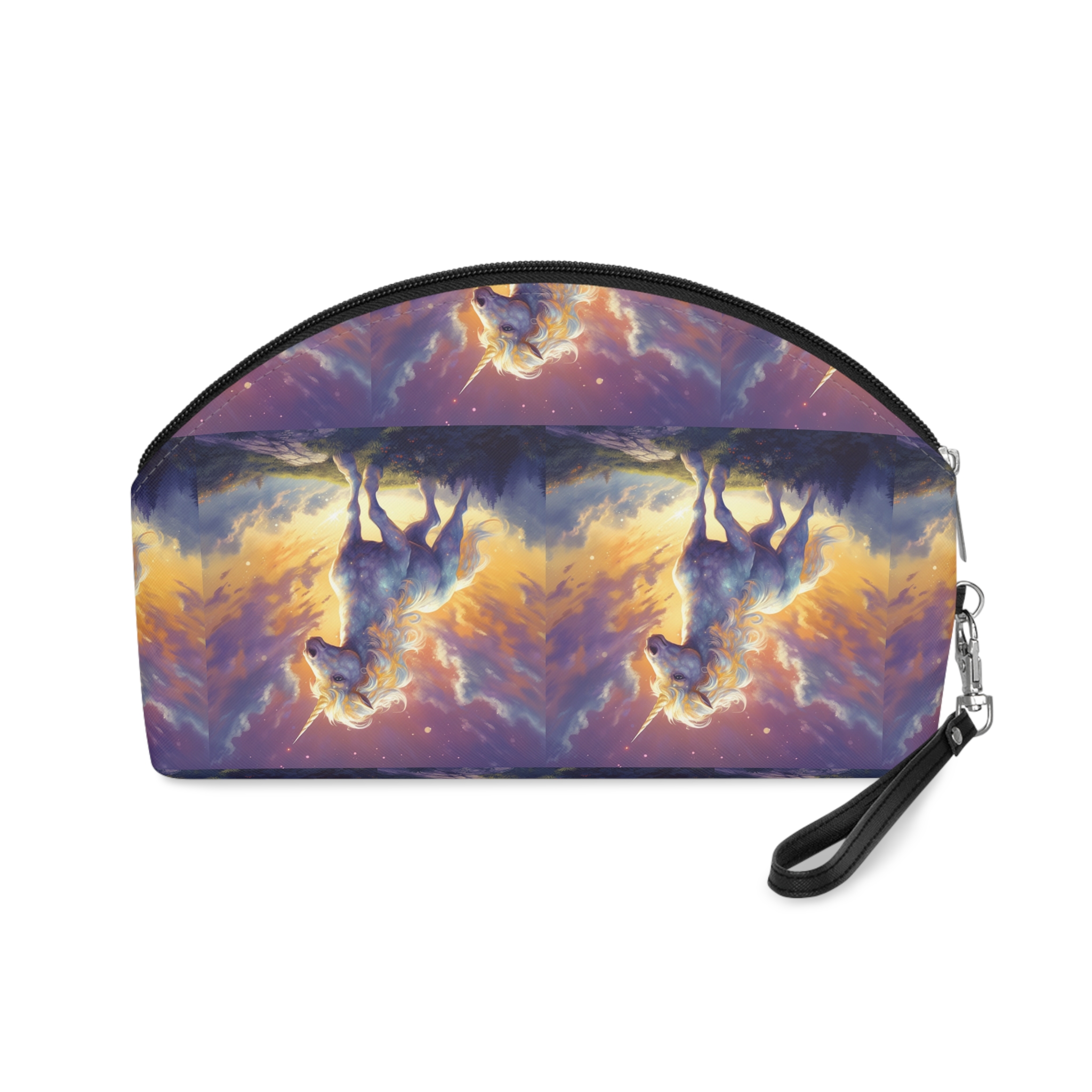 Painting Unicorn Standing Hill With Sunset Background Generative Ai Makeup Bag - Image 2