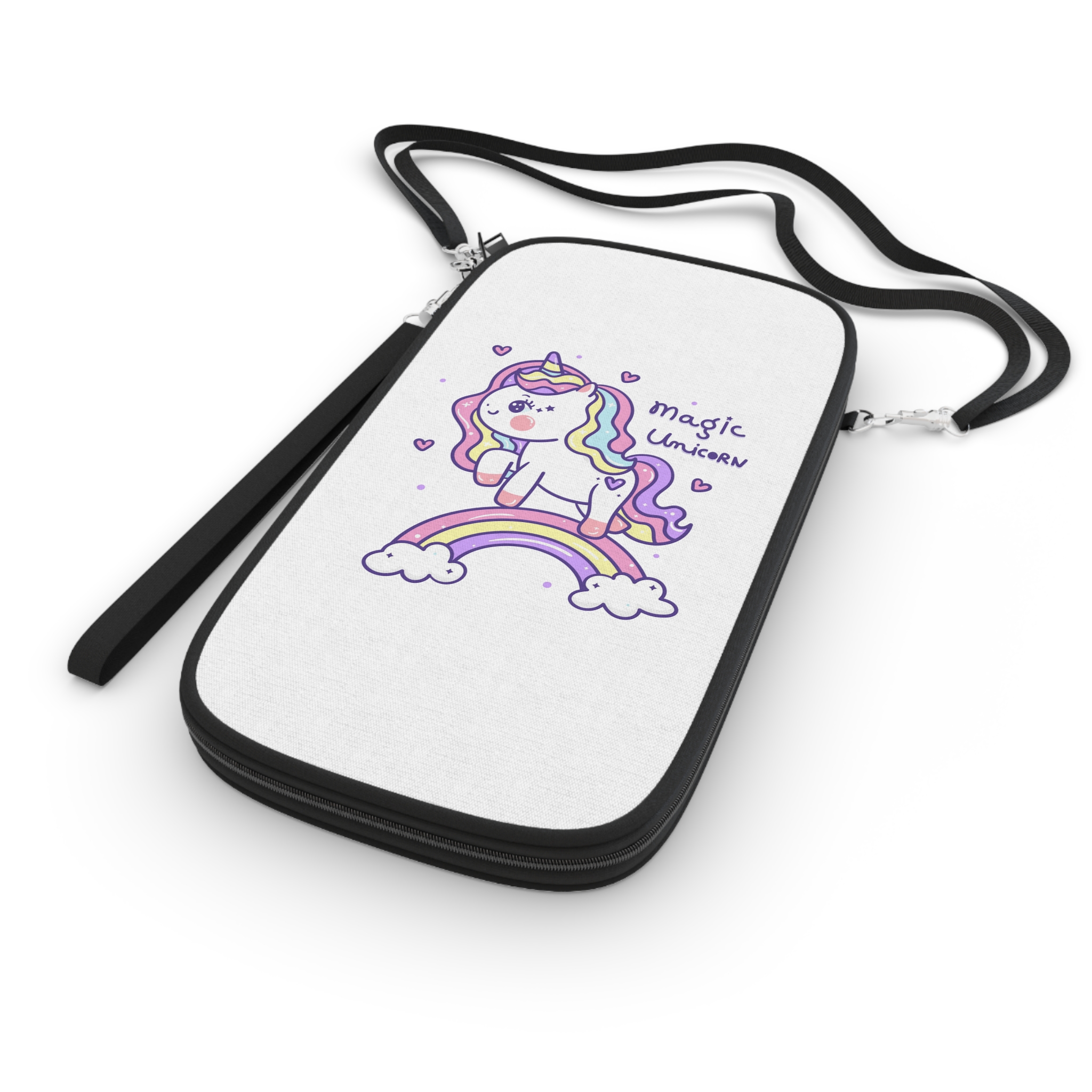 Cute Unicorn Doodle Rainbow Passport Wallet - Image 3