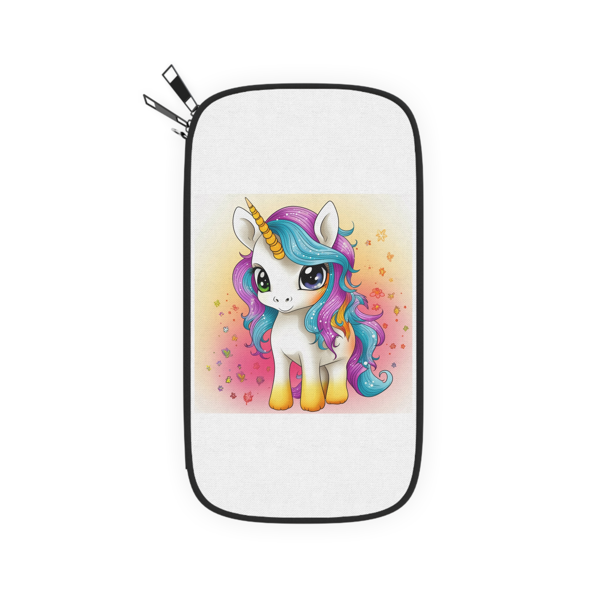 Close Up Cartoon Unicorn With Colorful Mane Generative Ai Passport Wallet - Image 2