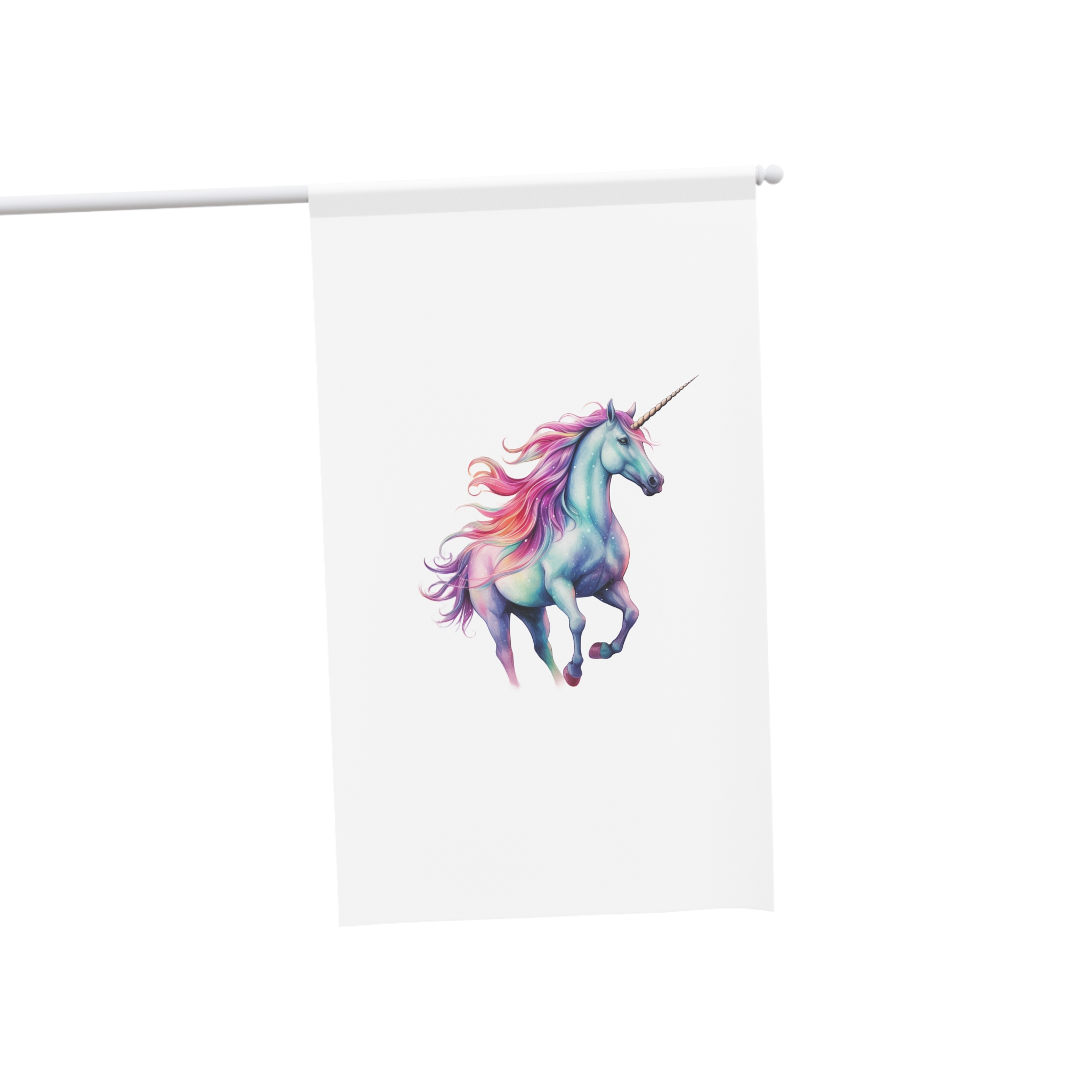 Unicorn With Rainbow Mane Pink Mane Running Sky Generative Ai House Banner - Image 3