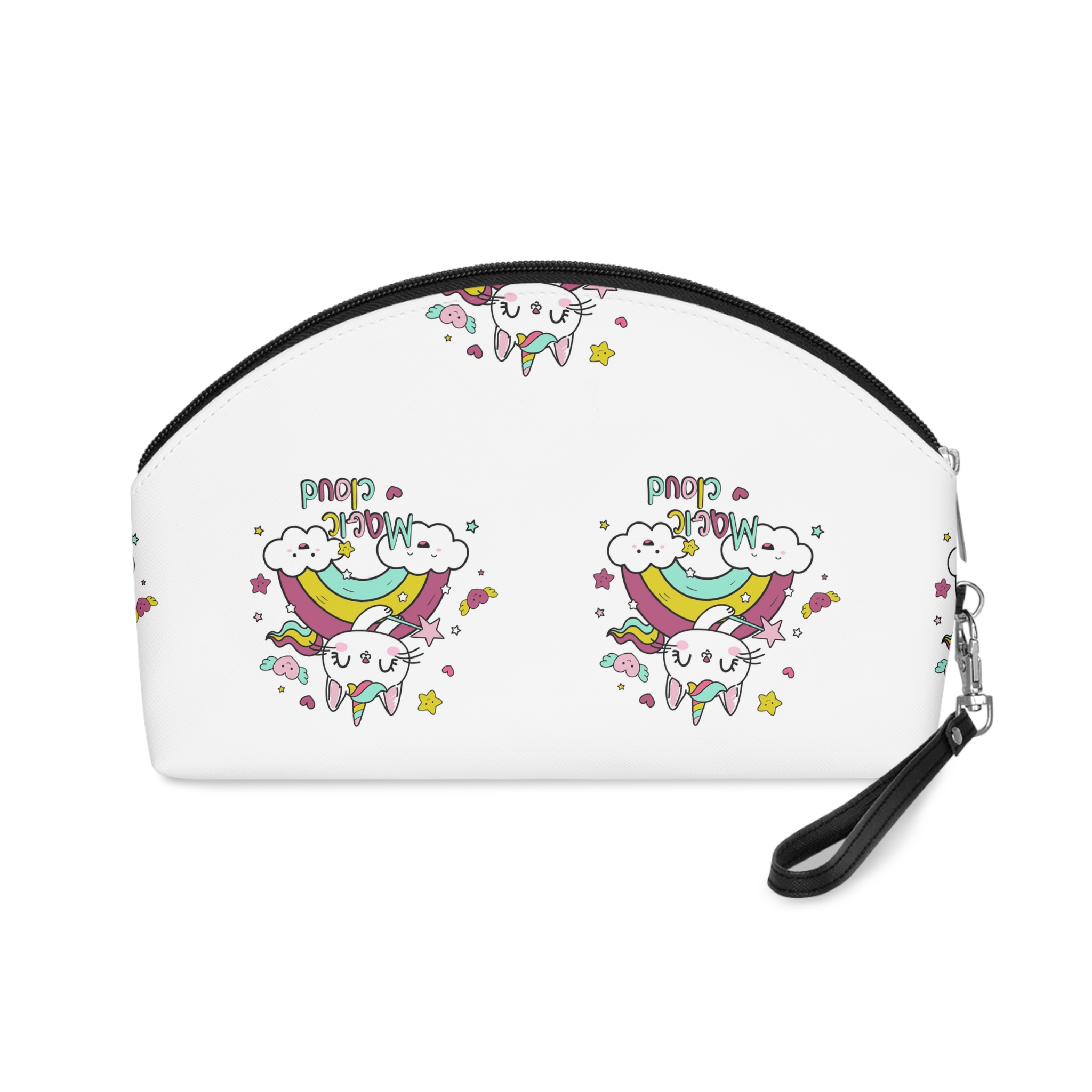 Unicorn Cat Rainbow With Magic Cloud Illustration Makeup Bag - Image 2