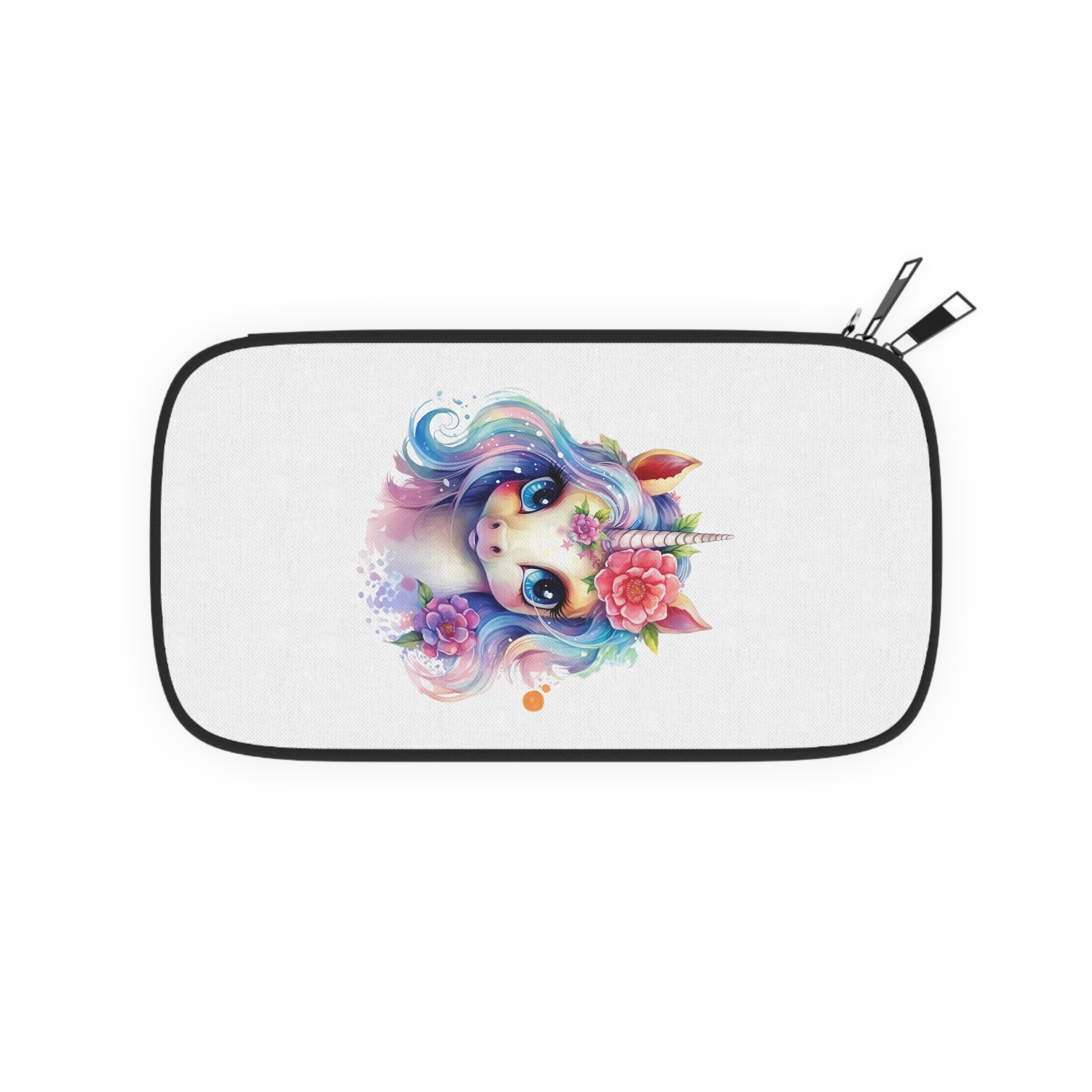 Cute Colorful Magic Unicorn With Flowers Watercolor Style (8) Passport Wallet