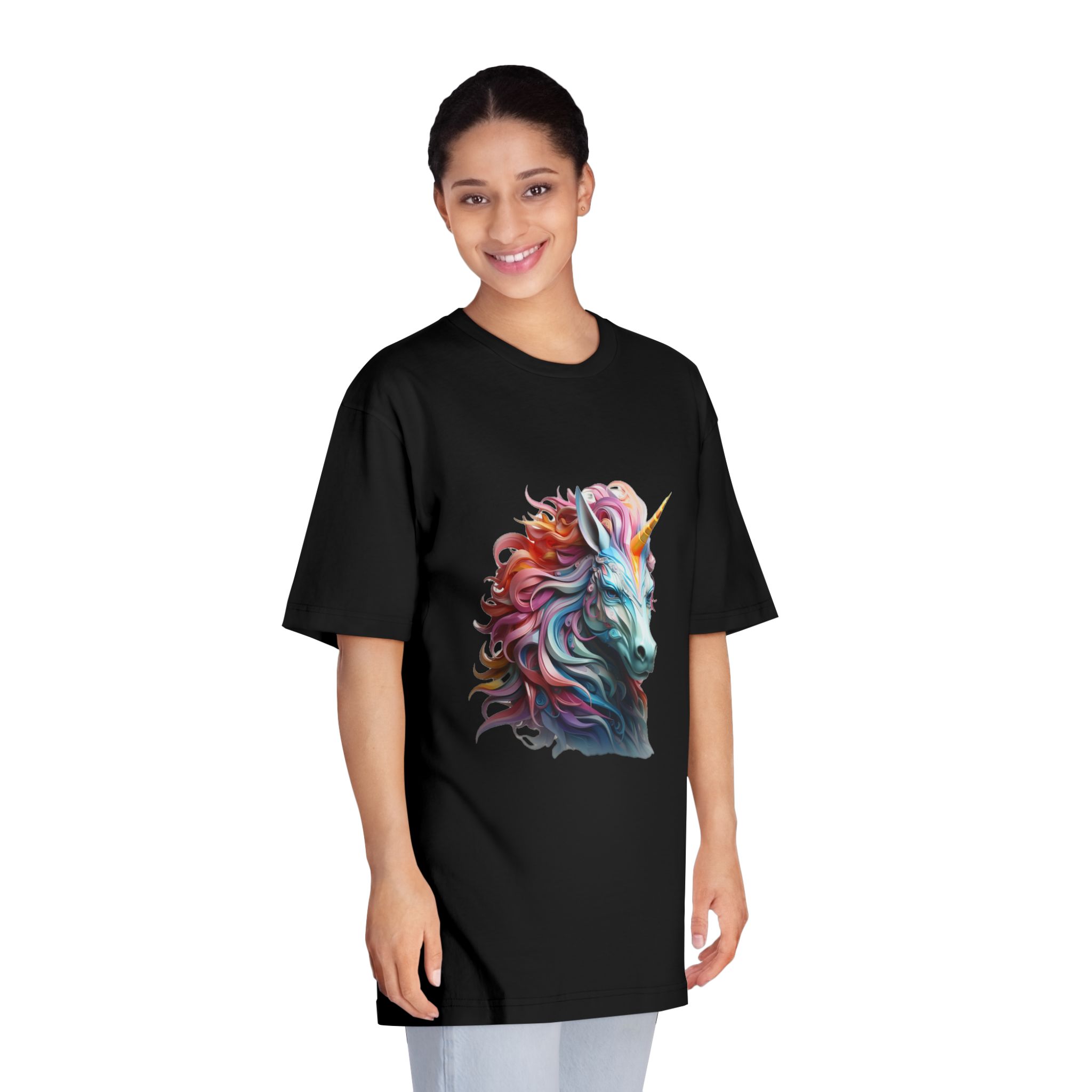 Colorful 3d Unicorn With Colorful Mane Unisex Classic Crewneck T Shirt - Image 7