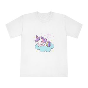 Cute Unicorn Sleep Cartoon Cloud Sweet Dream Kawaii Hand Drawn Unisex Classic Crewneck T Shirt