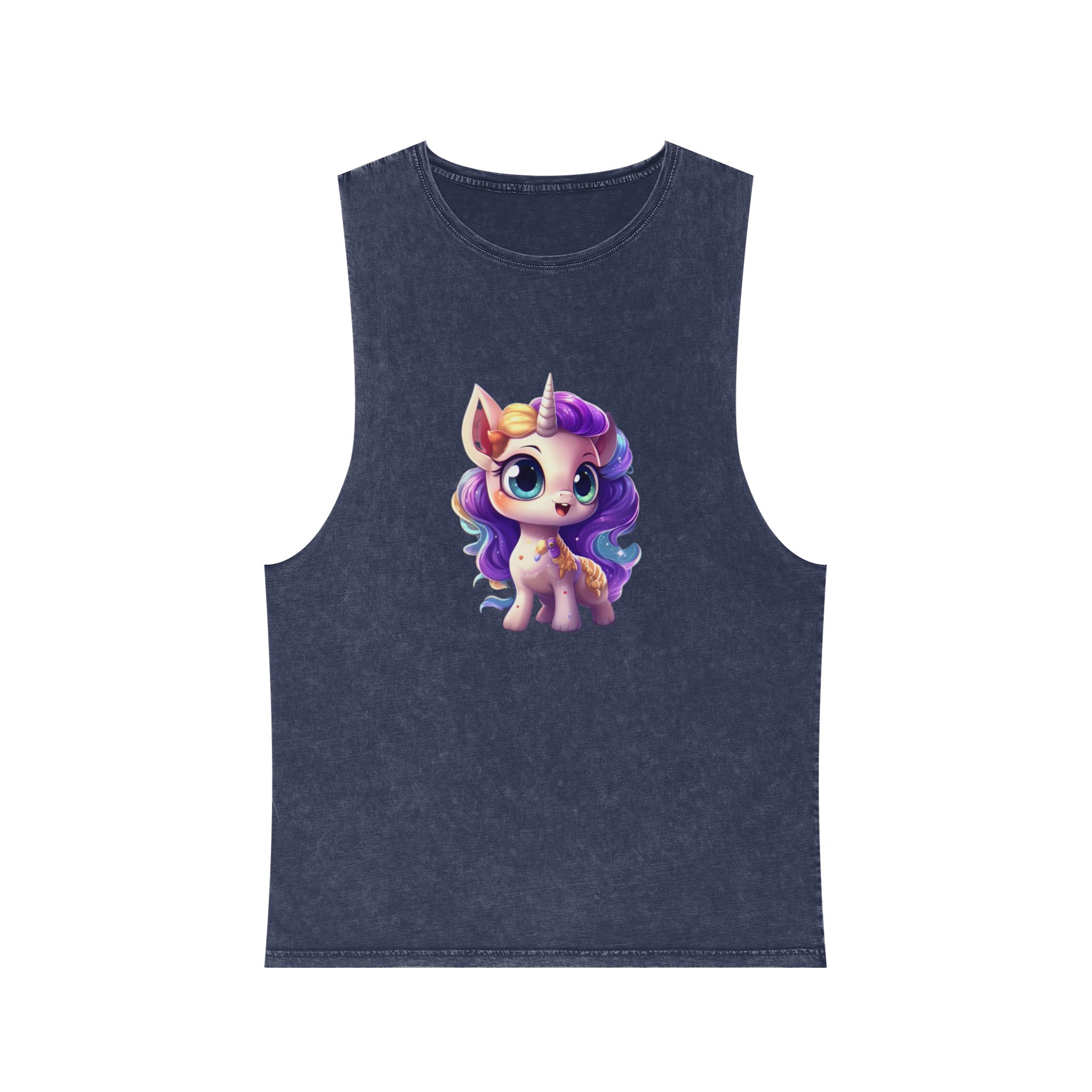Beautiful Cute Baby Unicorn (1) Copy Unisex Stonewash Tank Top - Image 13