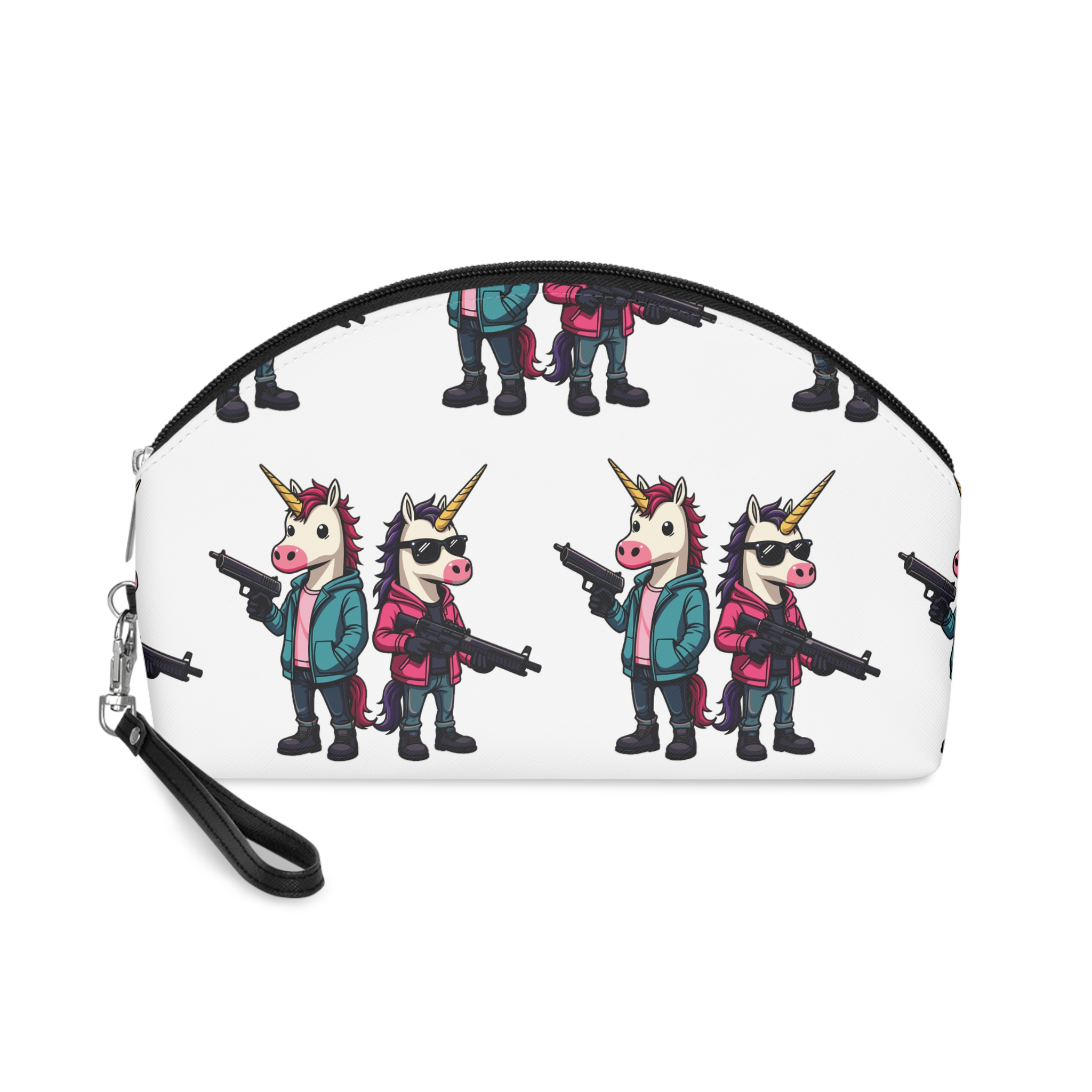 Two Unicorns With Horns Horns Standing Each Other Makeup Bag