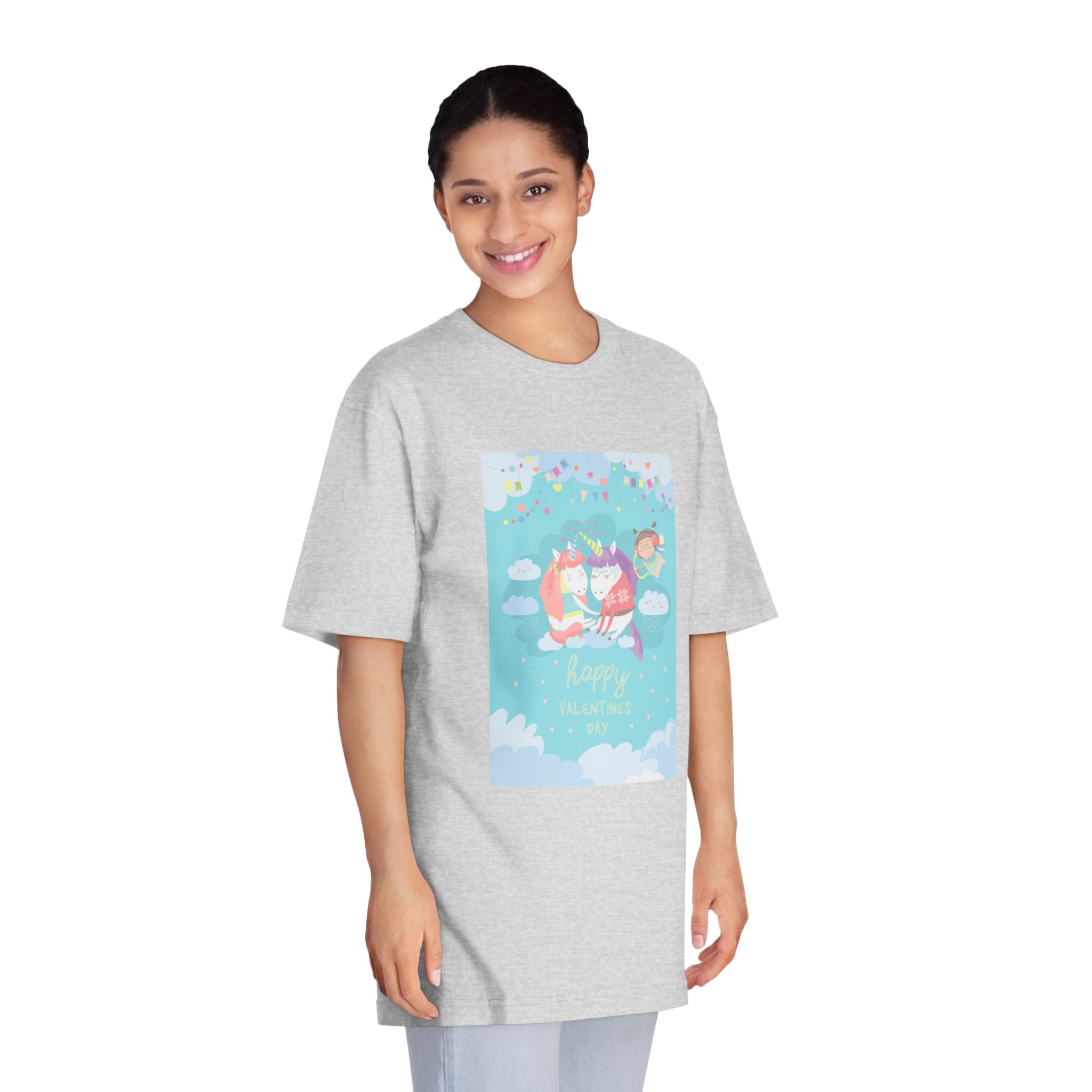 Cute Card With Fairy Unicorns Love Unisex Classic Crewneck T Shirt - Image 15