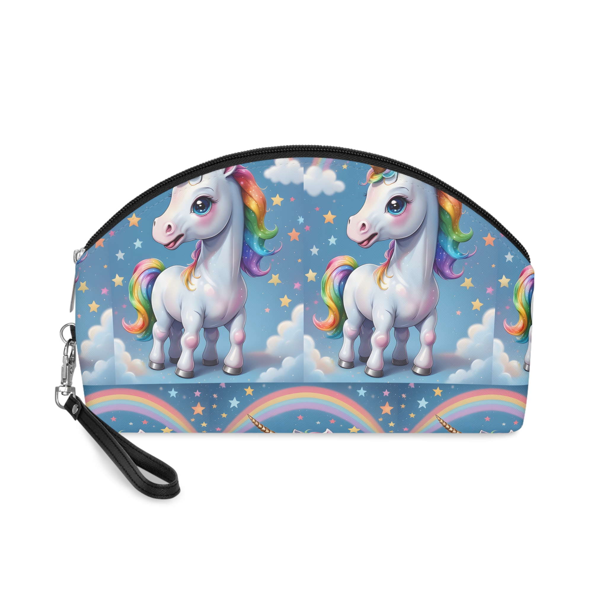 Happy Unicorn Background Sky Rainbow Copy Makeup Bag