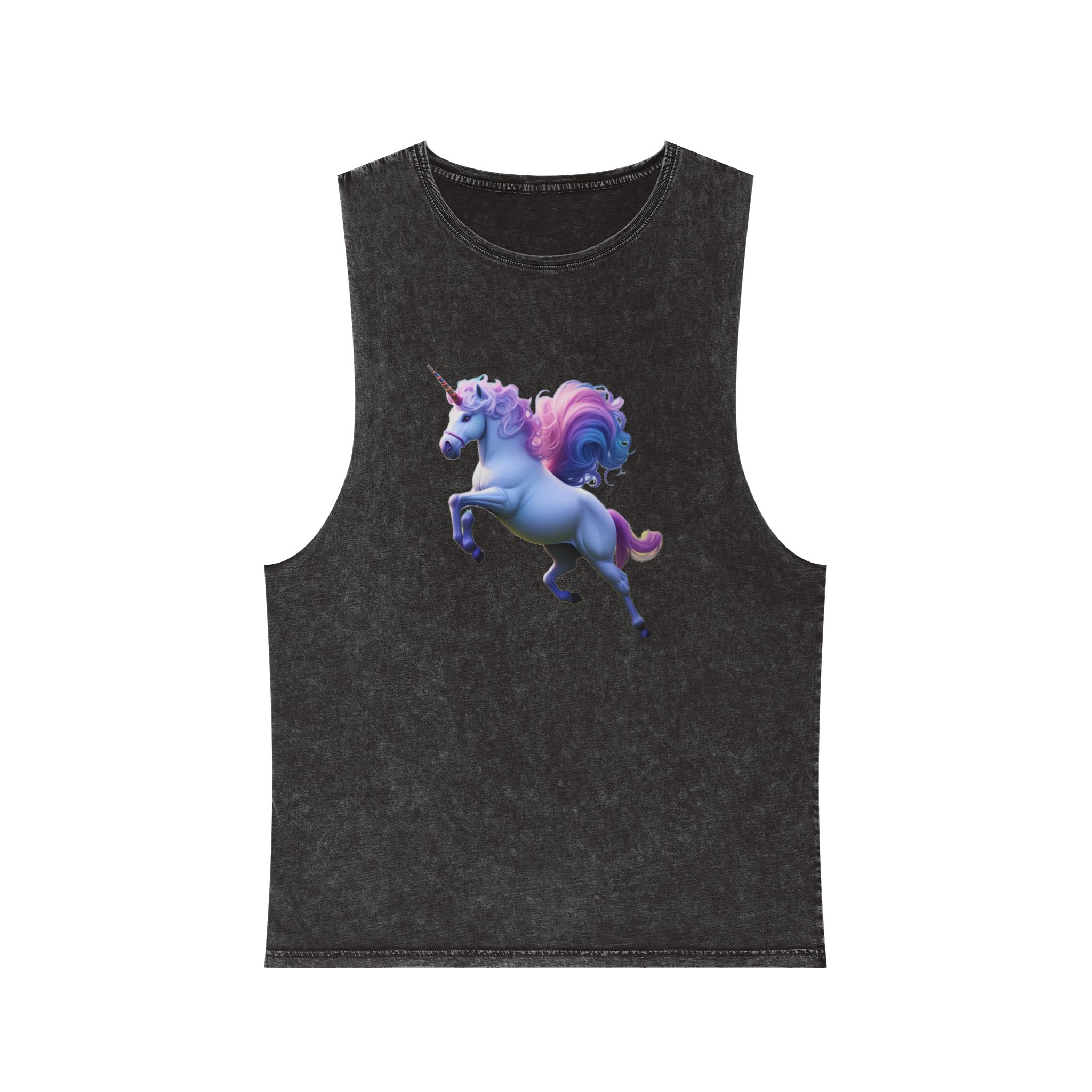 Beautiful Unicorn Running Magical Meadow Unicorn Background Images Whimsical Unicorn (37) Unisex Stonewash Tank Top