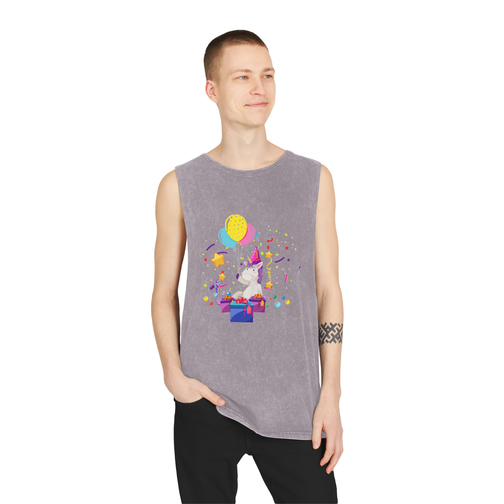 Unicorn V157 Unisex Stonewash Tank Top - Image 19