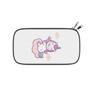 Cute Unicorn Vector Holding Heart Wand Cloud Passport Wallet