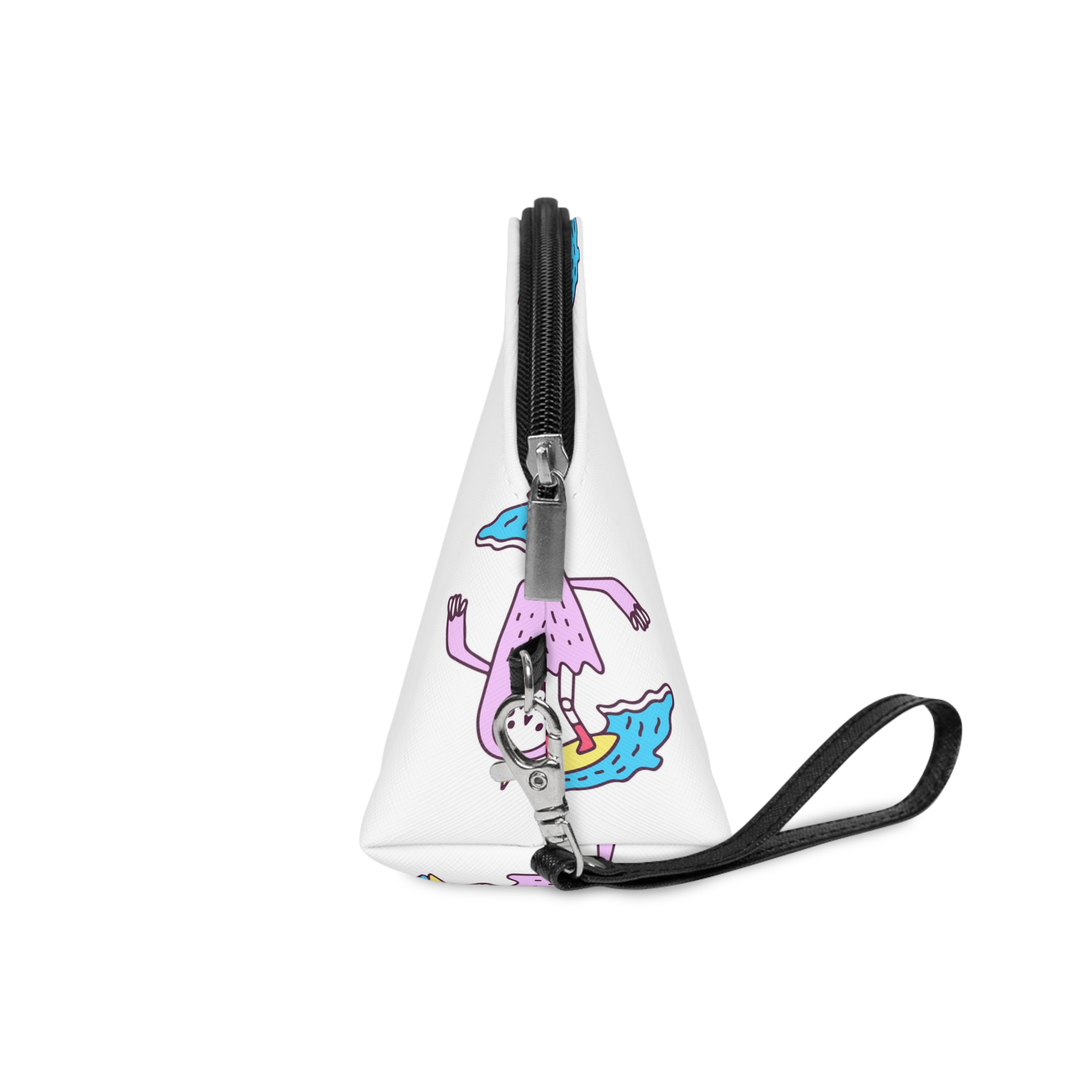 Cute Unicorn Grim Reaper Surfing Illustration T Shirt Sticker Apparel Merchandise Makeup Bag - Image 3