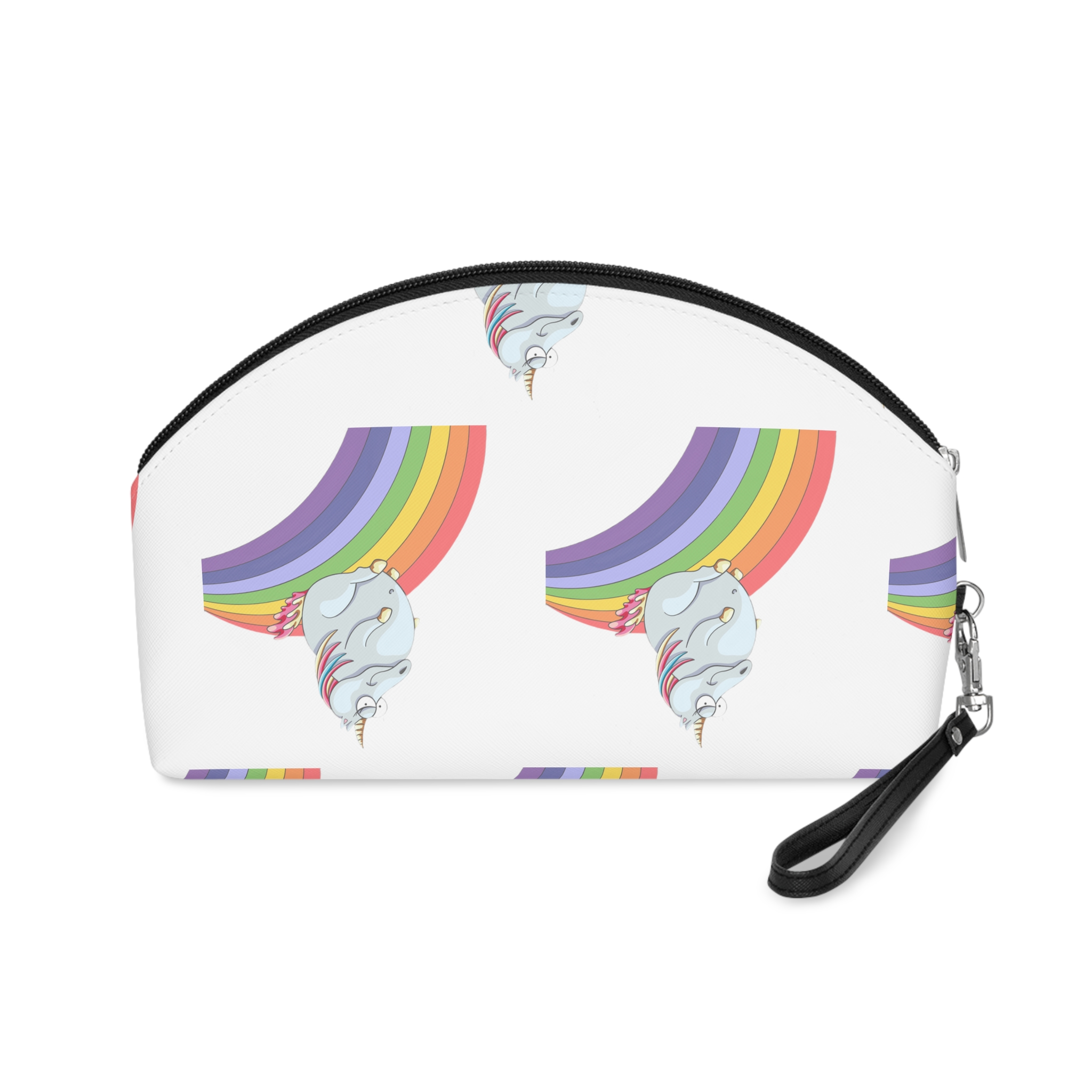 Unicorn and Rainbow Childrens Tale Magic Art Flat Makeup Bag - Image 2