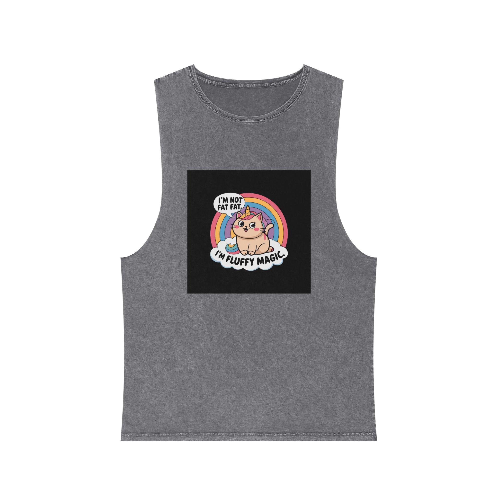 I'm Not Fat Unisex Stonewash Tank Top - Image 9