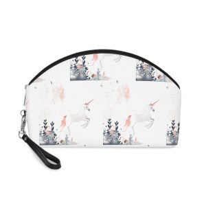 Illustration Unicorn Forest With Flowers Trees Generative Ai Makeup Bag