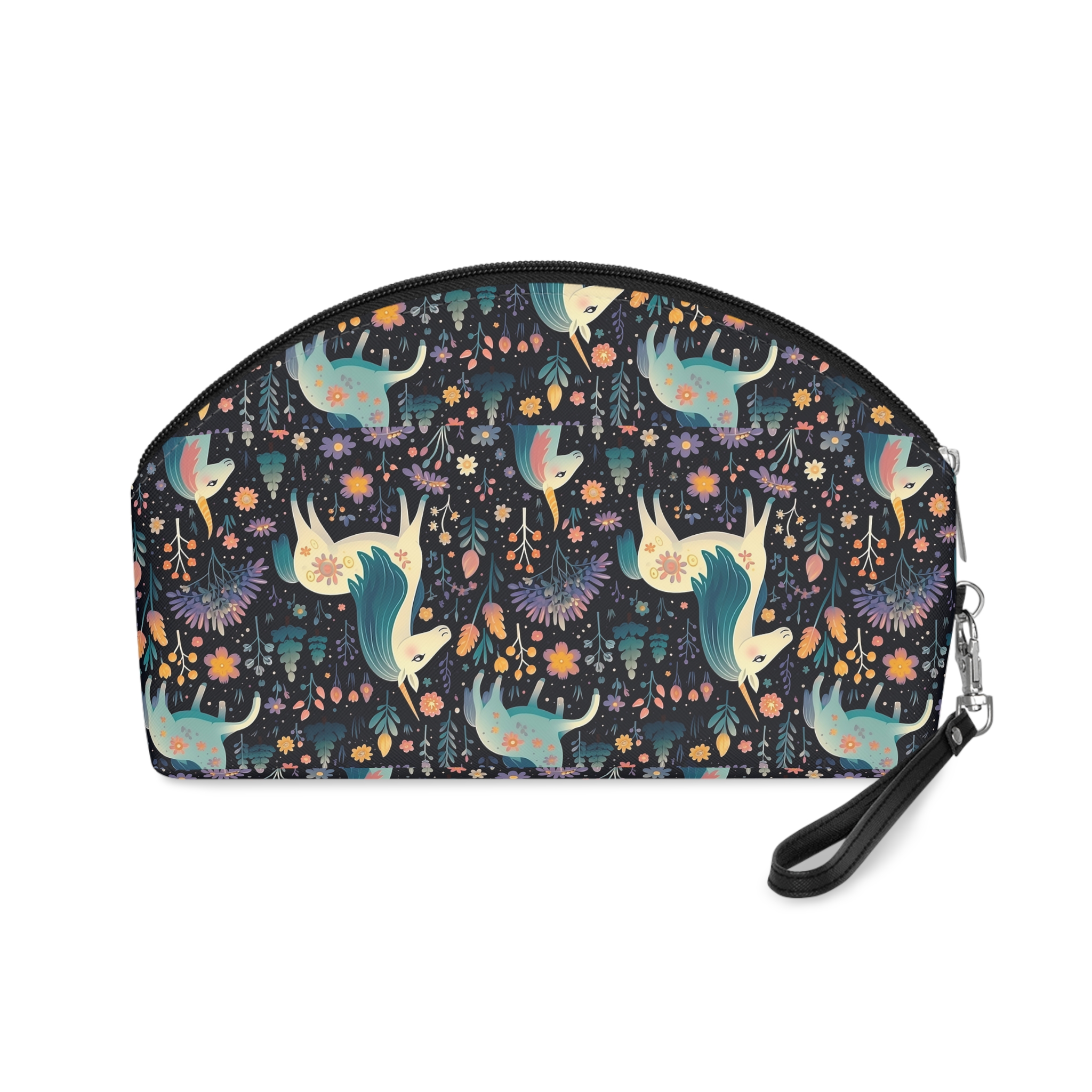 Childish Seamless Pattern Background With Colorful Unicorns Makeup Bag - Image 2