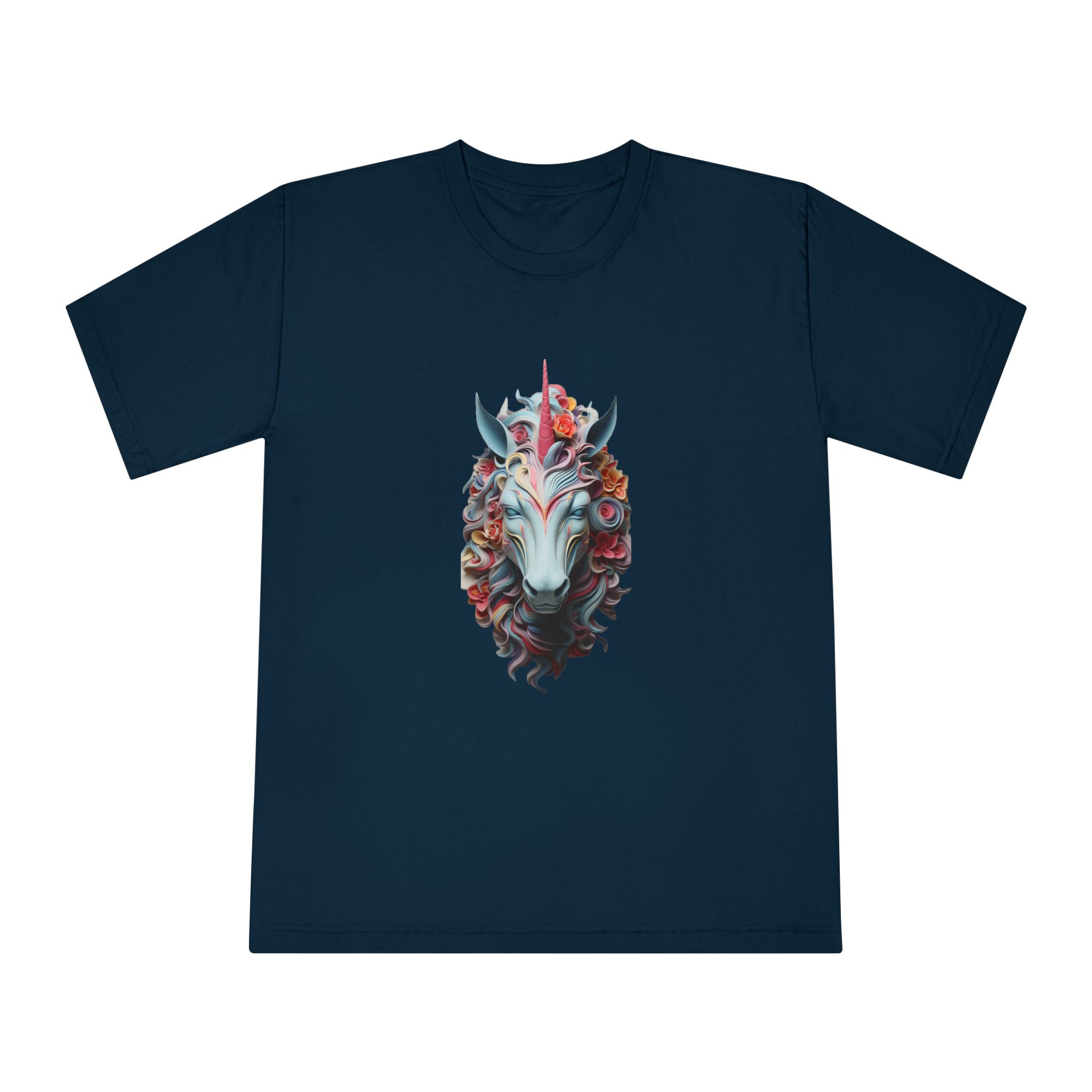 Colorful 3d Unicorn With Colorful Mane (2) Unisex Classic Crewneck T Shirt - Image 17