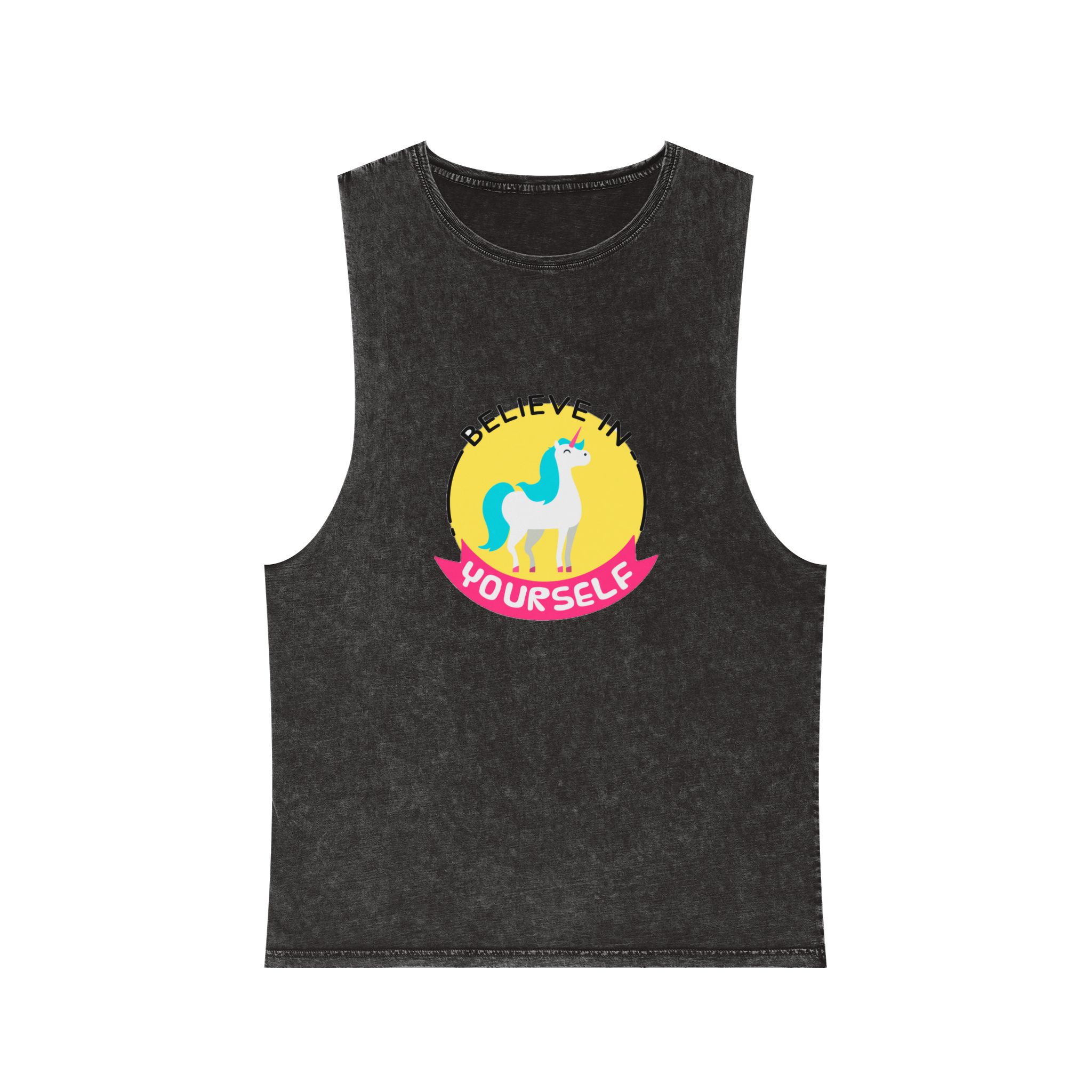 Belive In Your Self Unisex Stonewash Tank Top