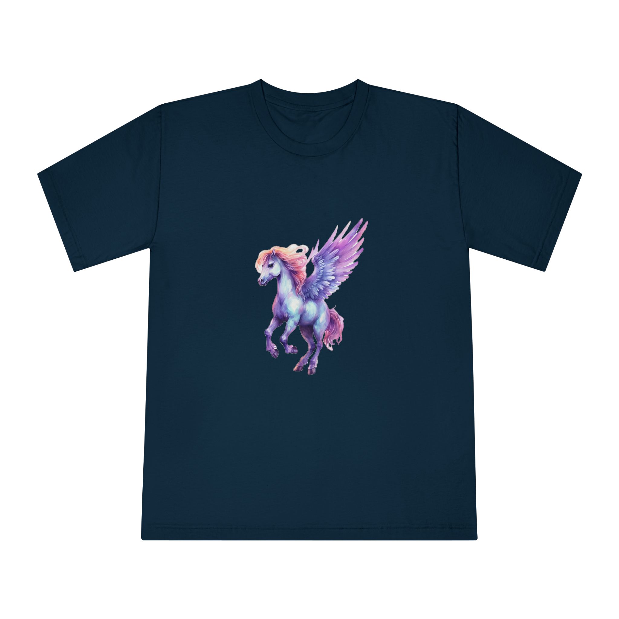 Pegasus Watercolor Clipart Cute Isolated White Background With Generative Ai Technology Unisex Classic Crewneck T Shirt - Image 17