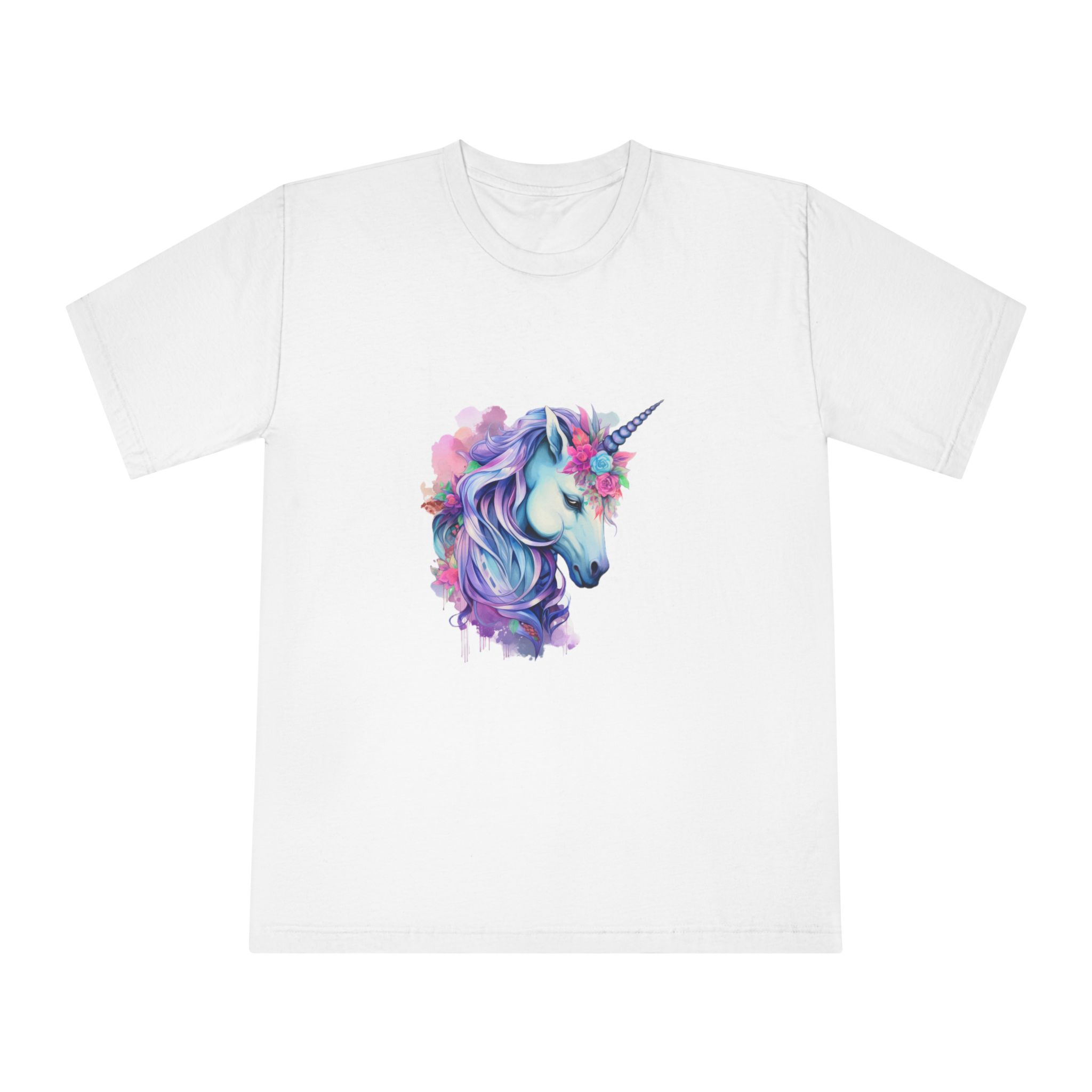 Watercolor Fantasy Unicorn Clip Art Unisex Classic Crewneck T Shirt