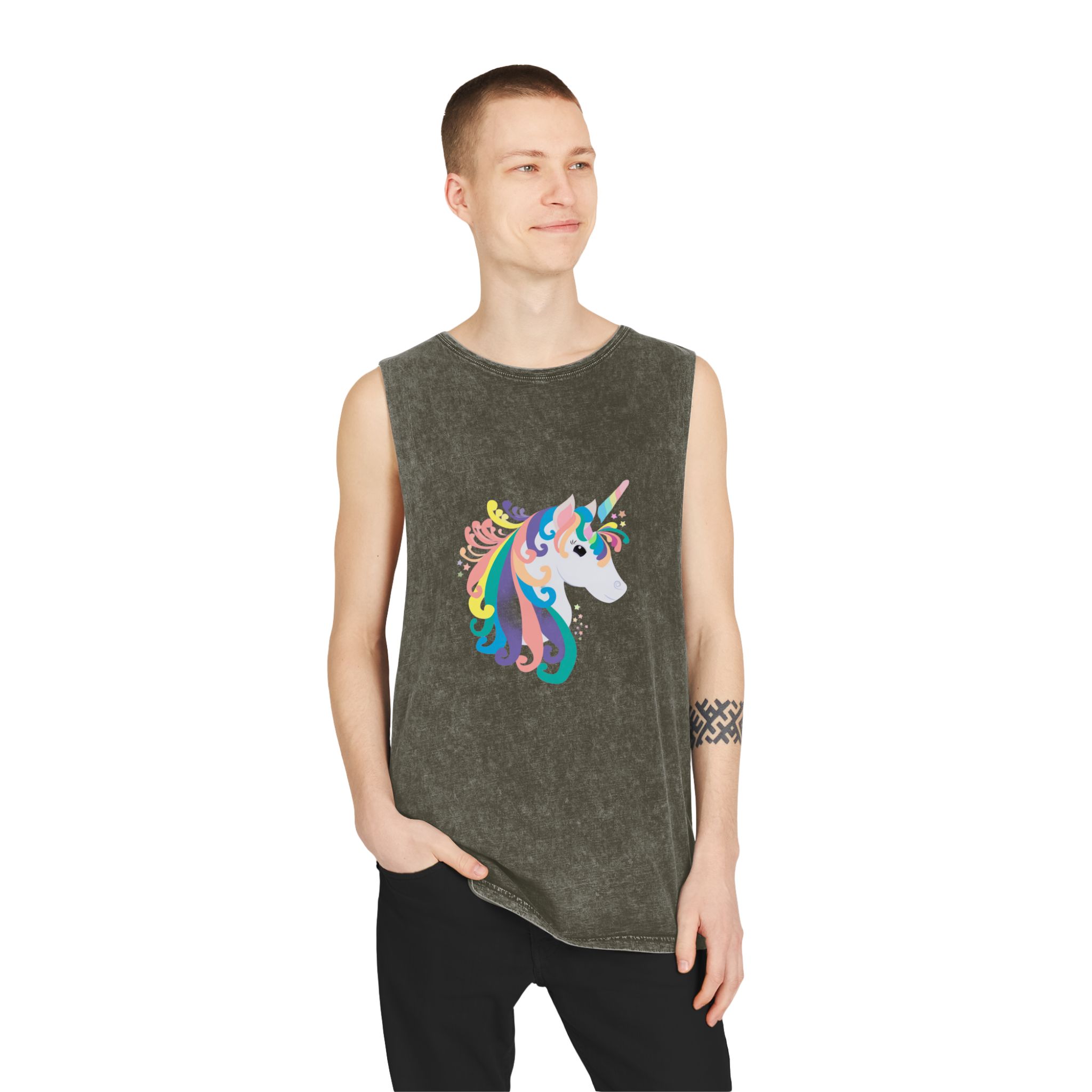 Unicorn V118 Unisex Stonewash Tank Top - Image 7